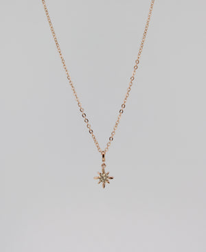 14k rose gold diamond star necklace by Brianne & Co.