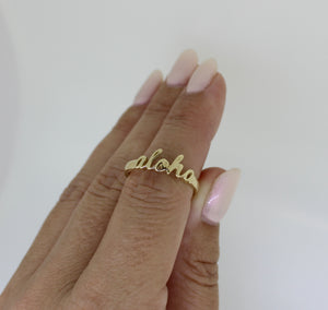14k Gold Aloha Ring