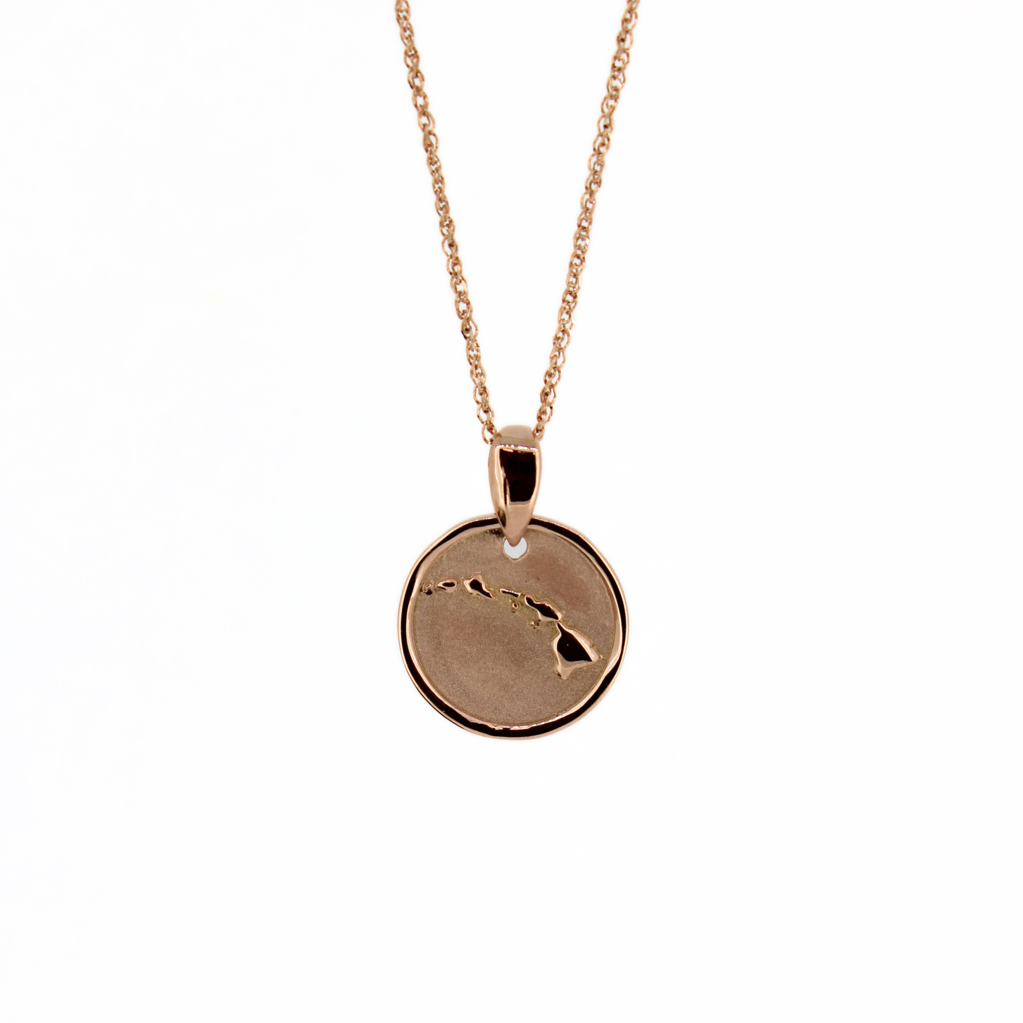 Brianne & Co. 14k Rose gold Hawaiian island coin necklace