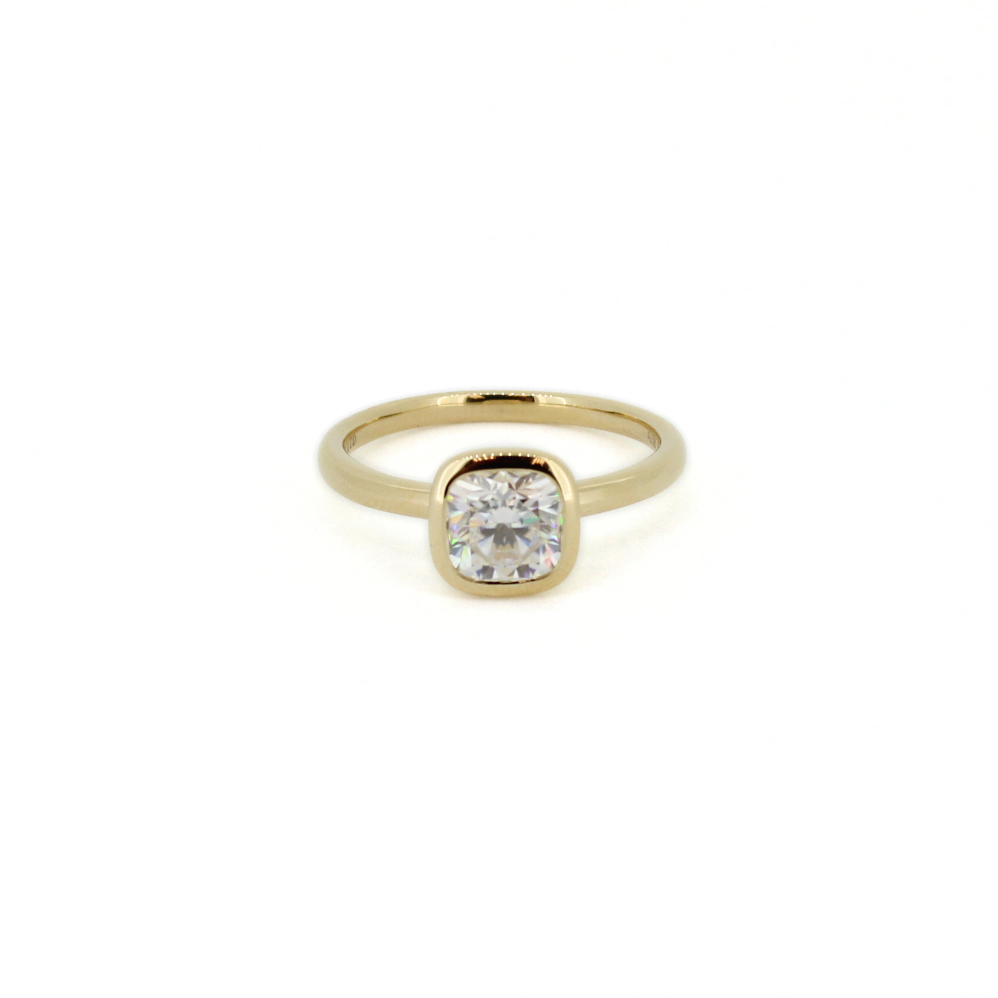 Brianne & Co. 14k gold 1.5 carat square moissanite ring