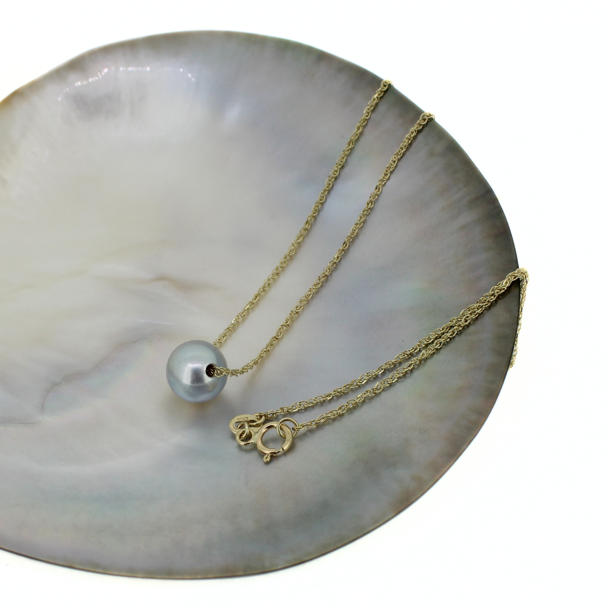 14K Gold Akoya Pearl Necklace 16"