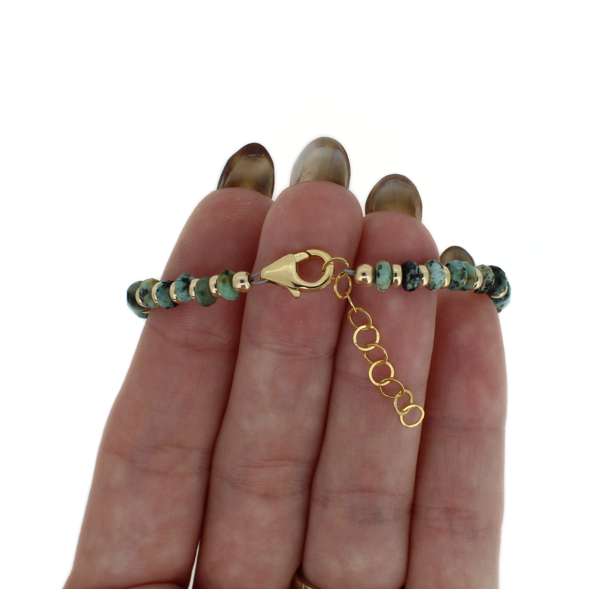 Golden South Sea Pearl & Turquoise Bracelet Size Small
