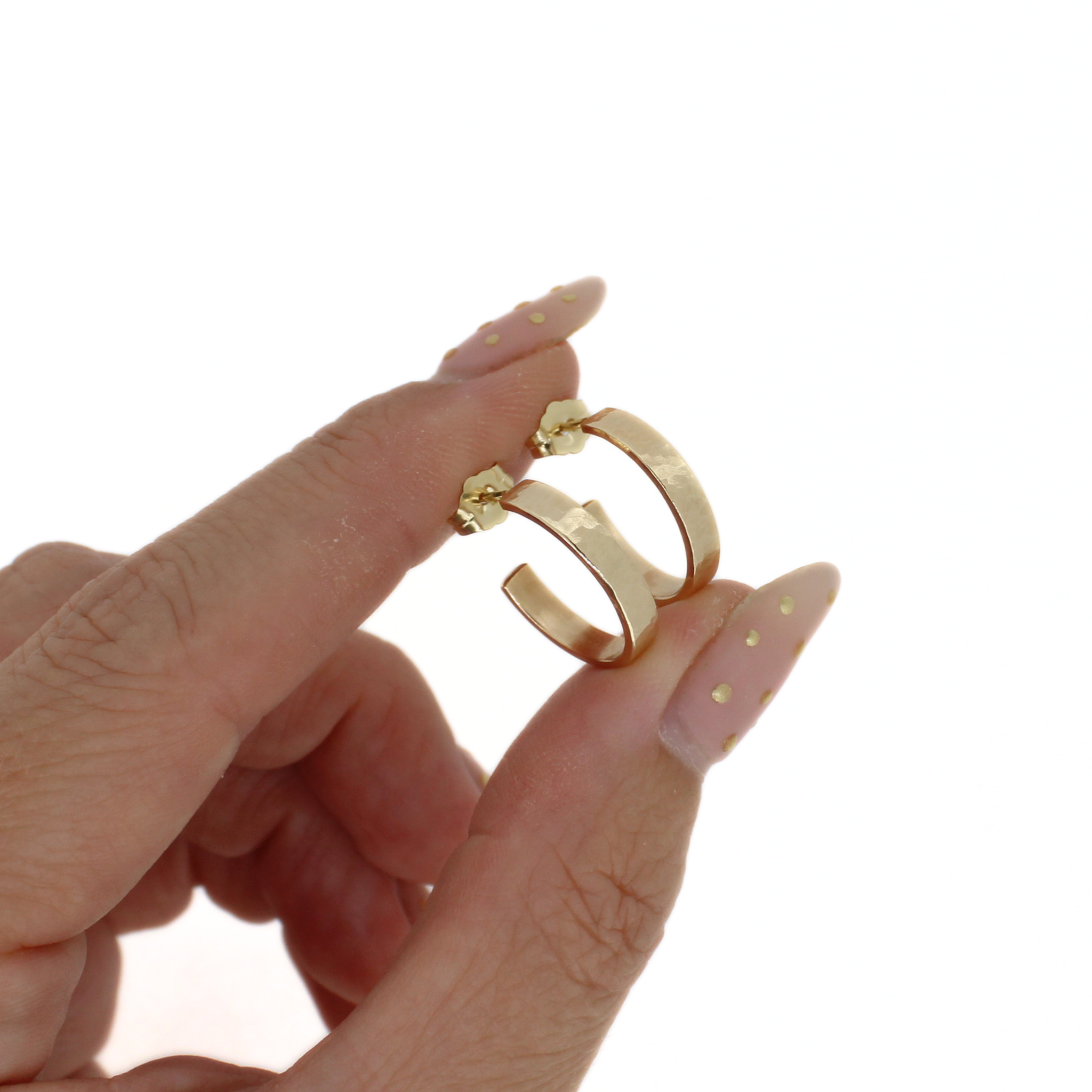 Gold Fill Mini Classic Hammered Hoop Earrings