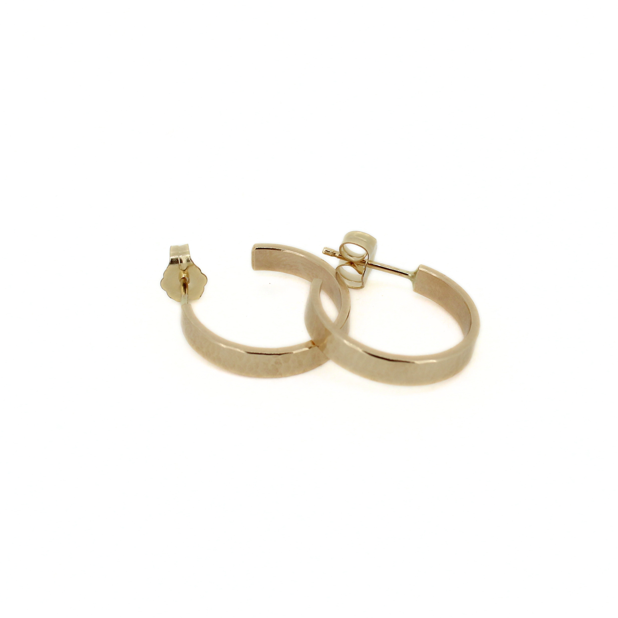 Gold Fill Mini Classic Hammered Hoop Earrings