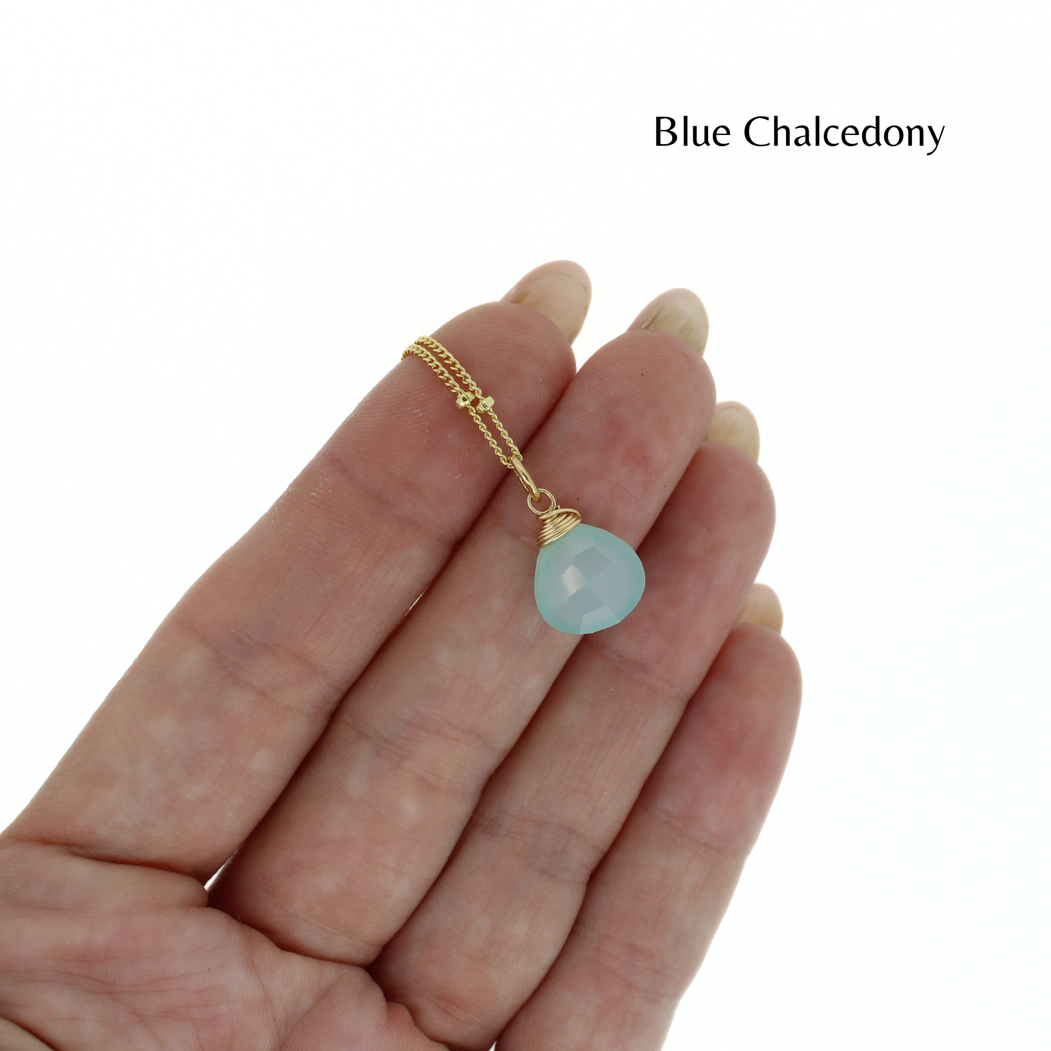Gold Dainty Gemstone Necklace