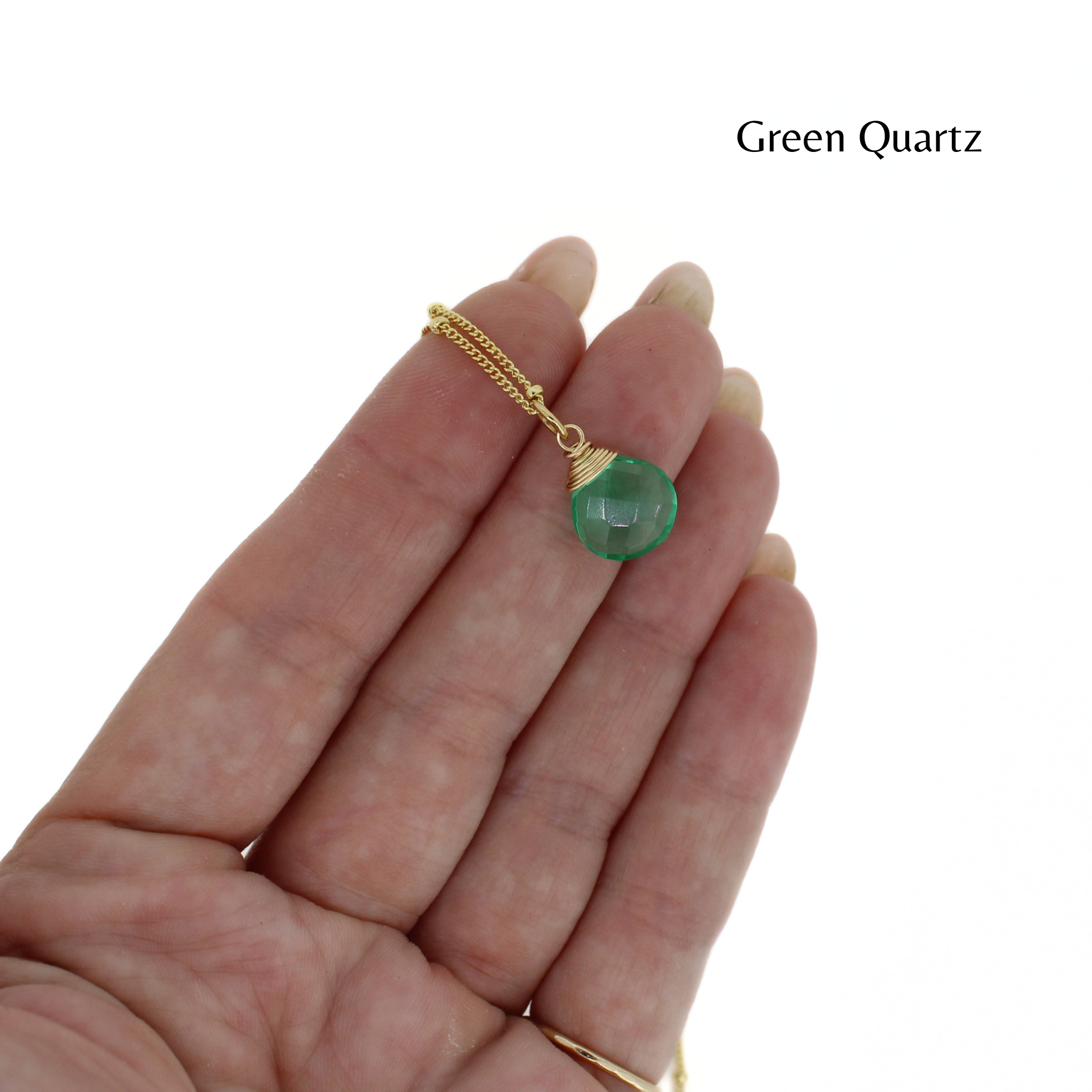 Gold Dainty Gemstone Necklace