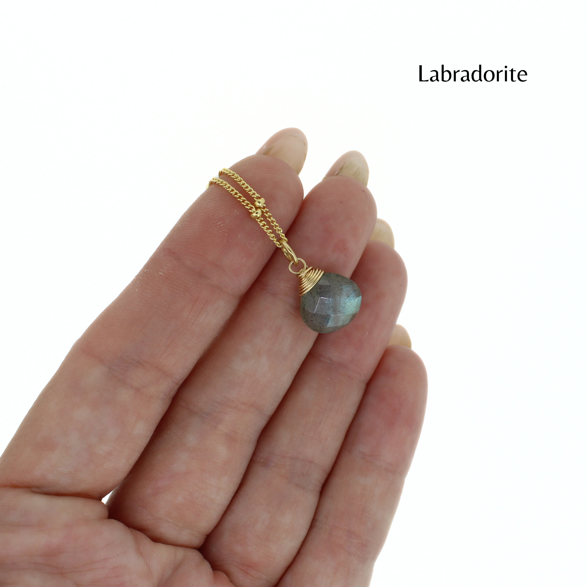 Gold Dainty Gemstone Necklace