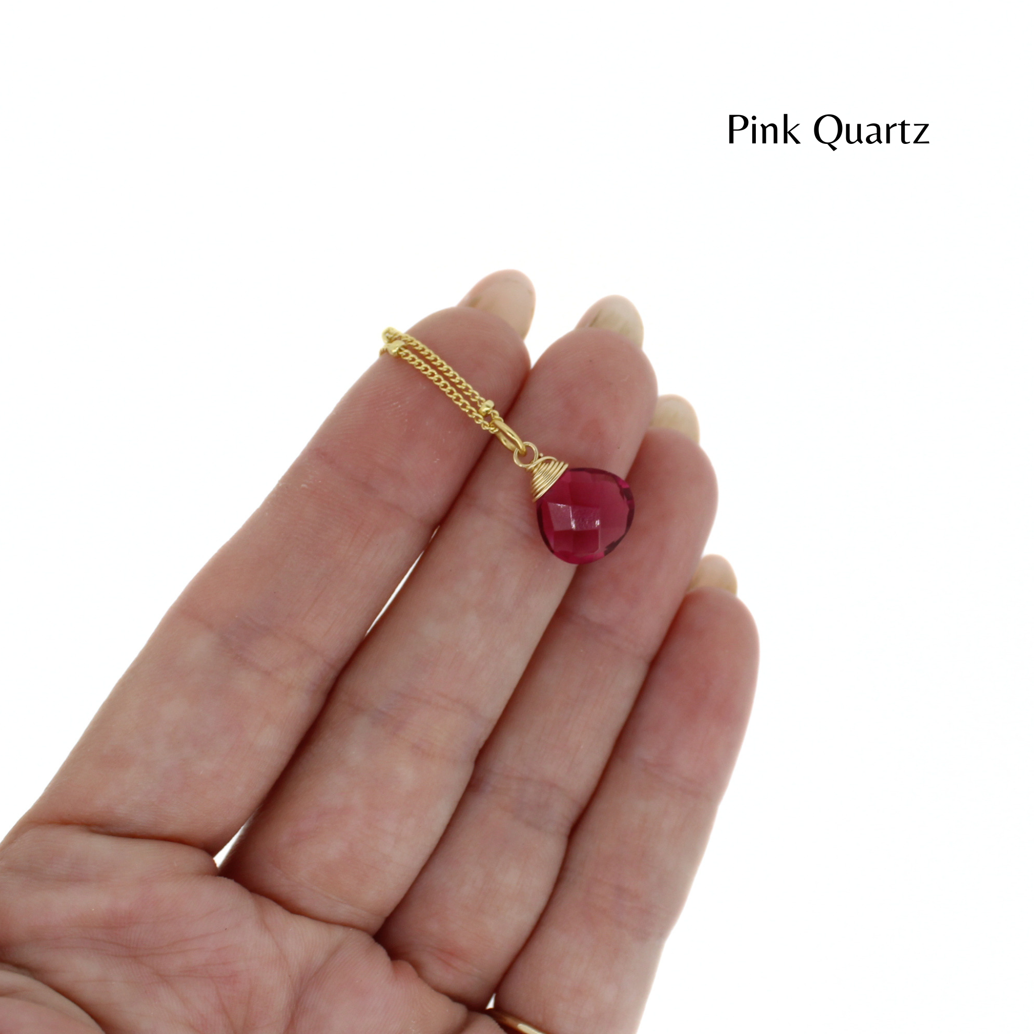 Gold Dainty Gemstone Necklace