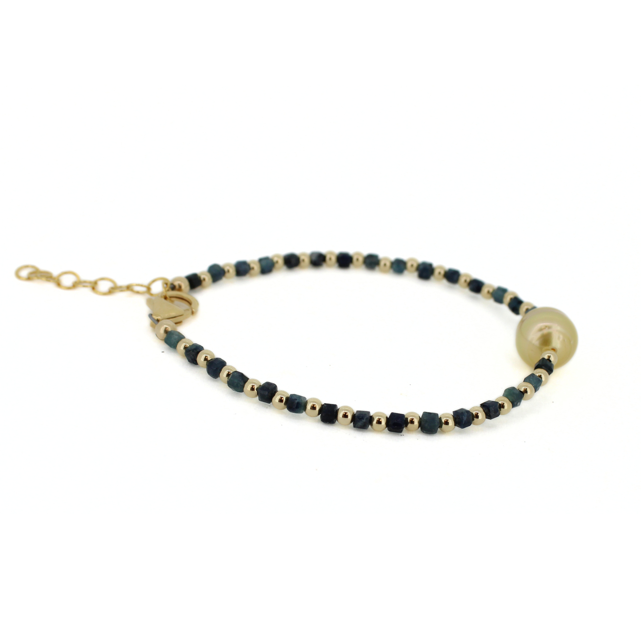 Golden South Sea Pearl & Tourmaline Bracelet Size Small