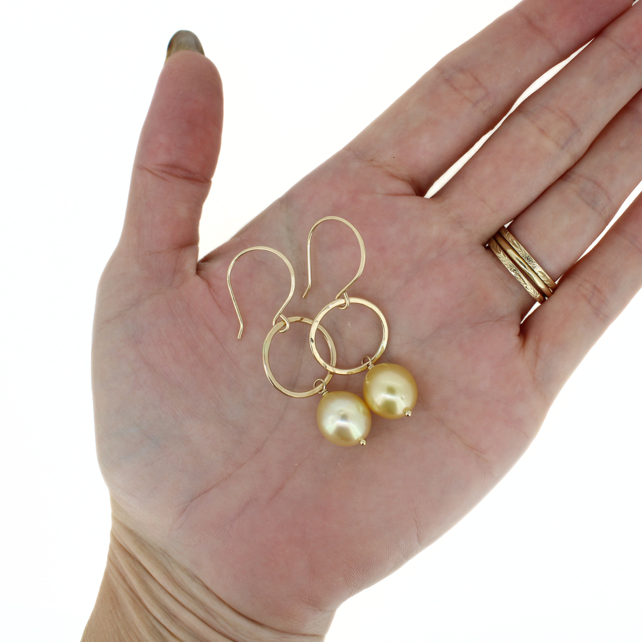 Golden South Sea Pearl Drop Earrings