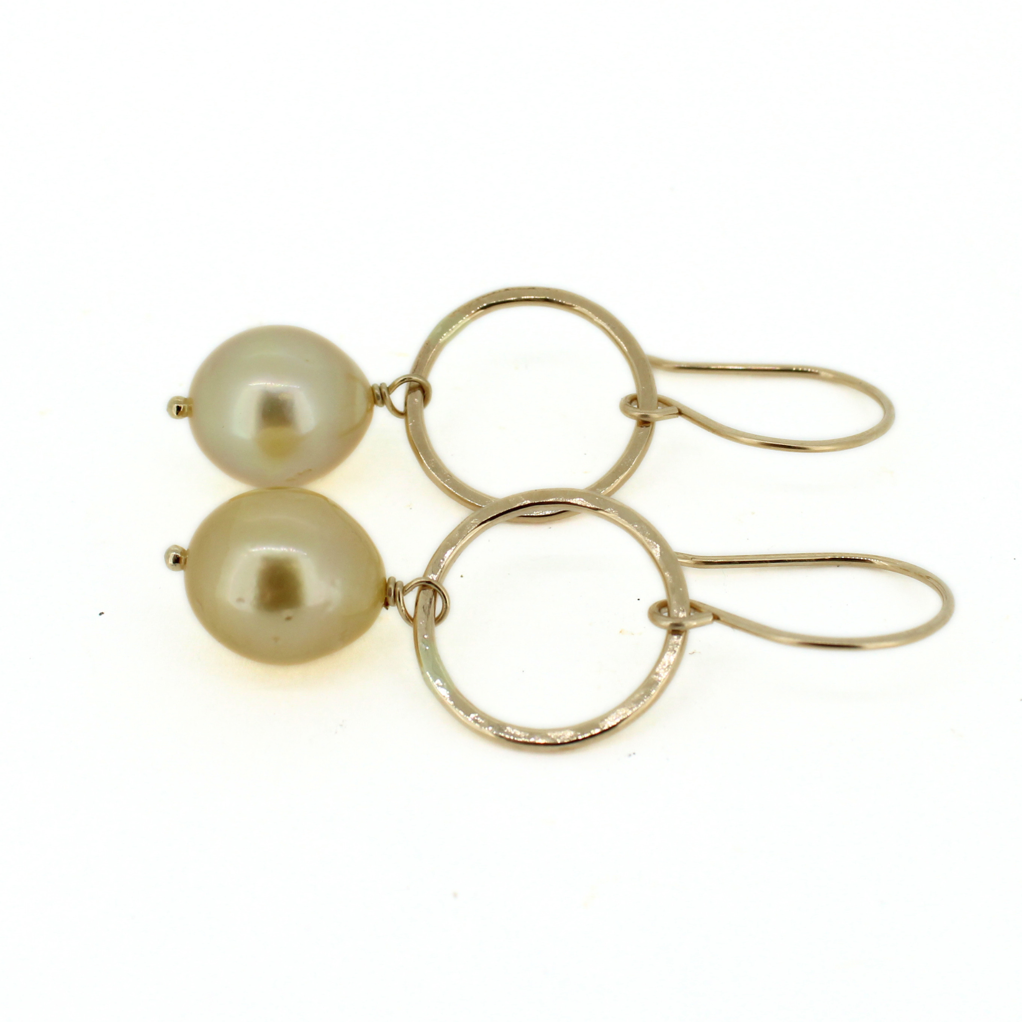 Golden South Sea Pearl Drop Earrings