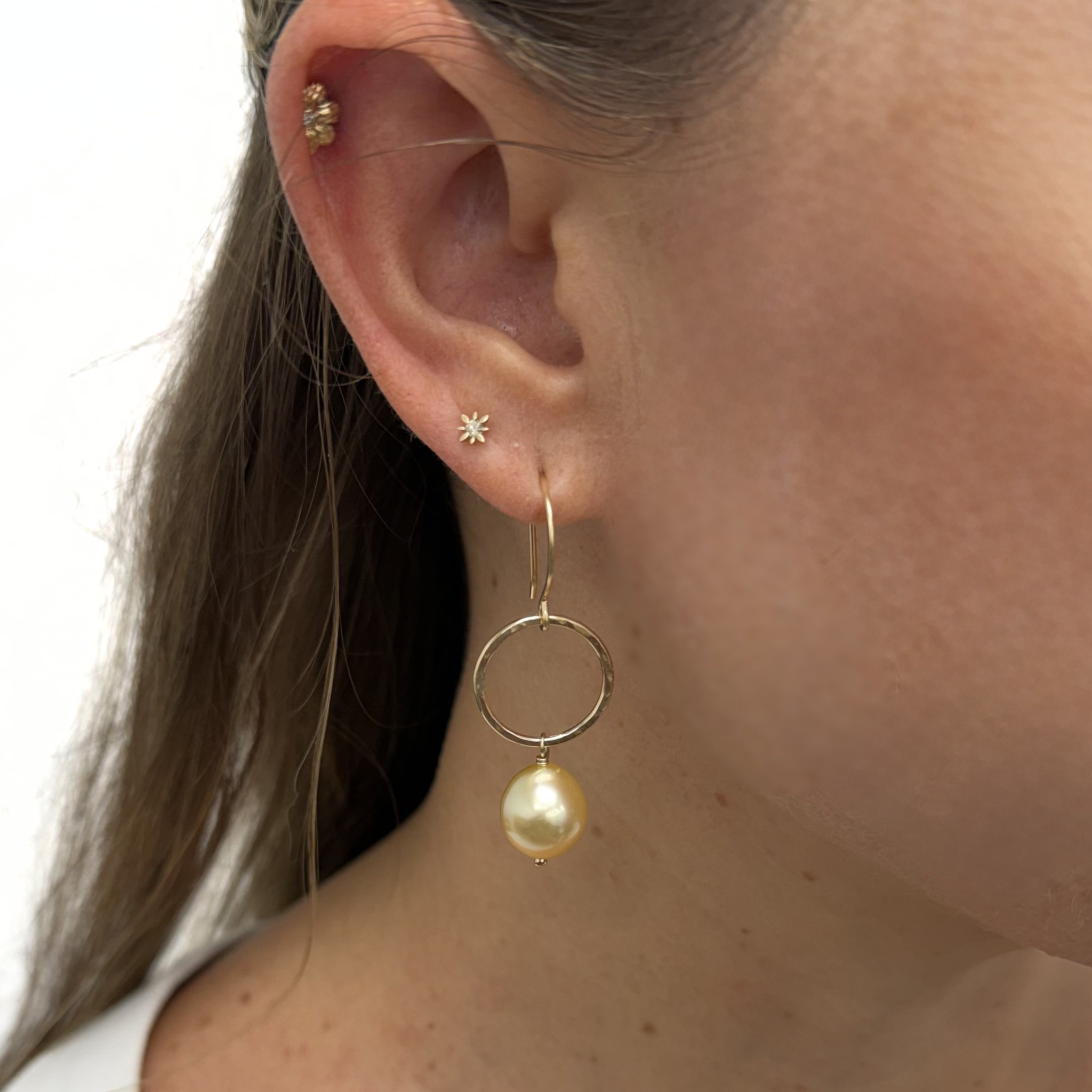 Golden South Sea Pearl Drop Earrings