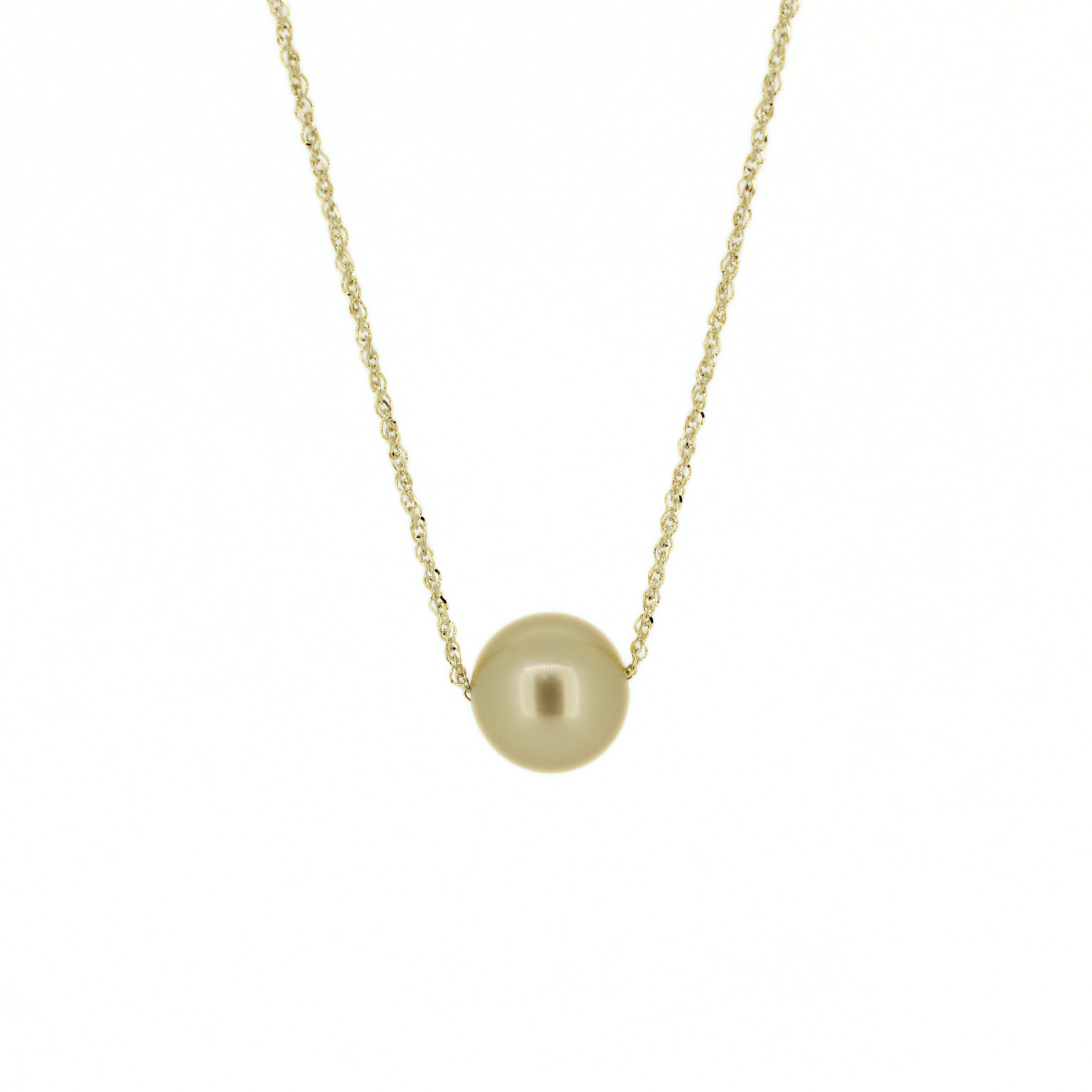 Brianne & Co. 14k Gold Flawless South Sea Pearl Floating Necklace 16"