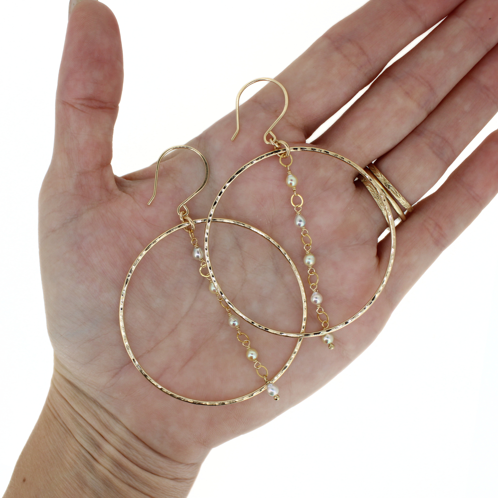 Gold Akoya Pearl Hoop Earring
