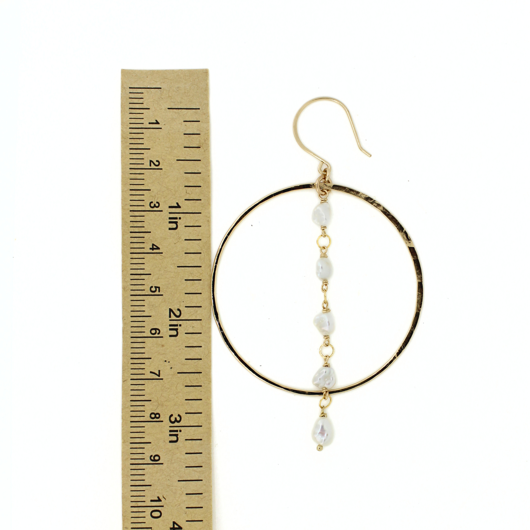 Gold Edison Keshi Pearl Hoop Earring