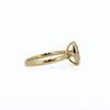 14k yellow gold bezel set moissanite ring by Brianne & Co.
