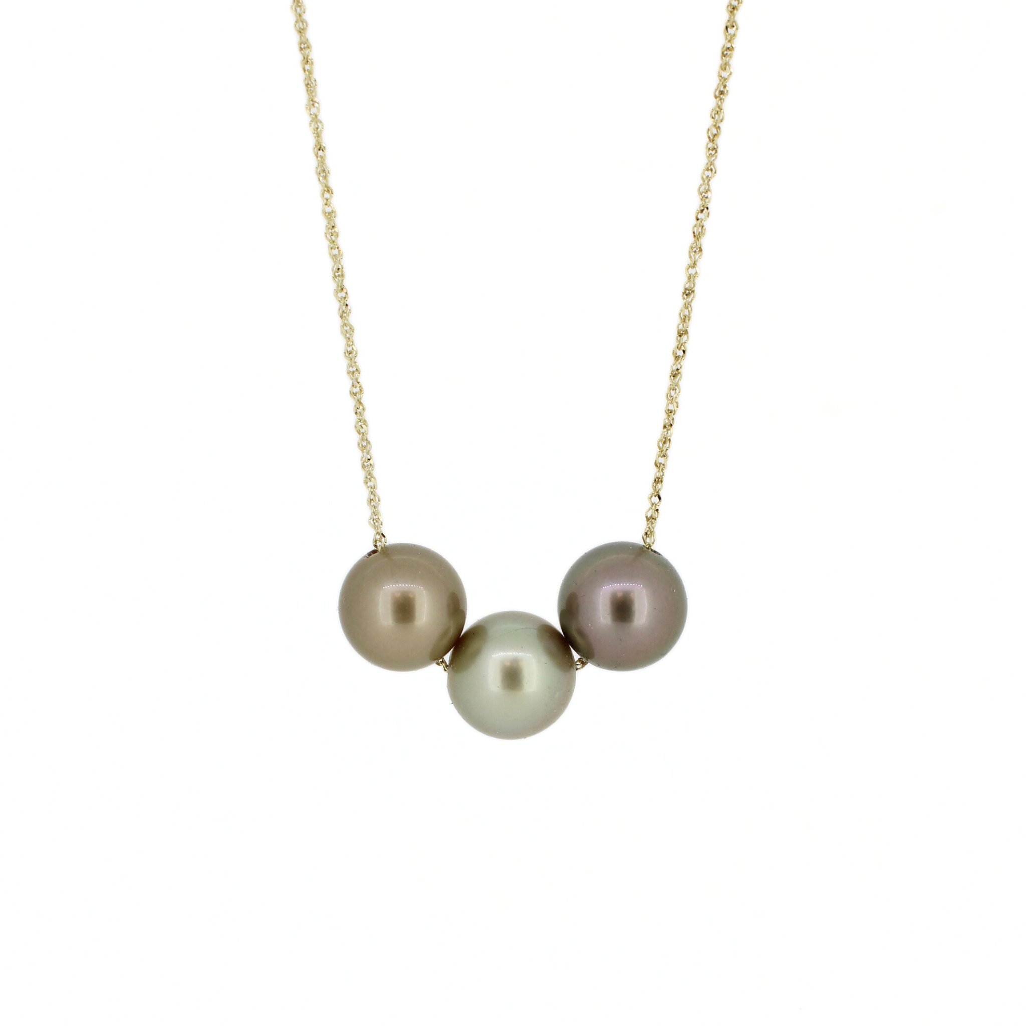 Brianne & Co. 14k Gold Triple Tahitian Pearl Floating Necklace 20"