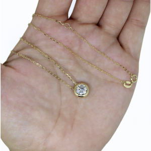 Brianne & Co 14k gold 1 carat moissanite necklace adjustable chain