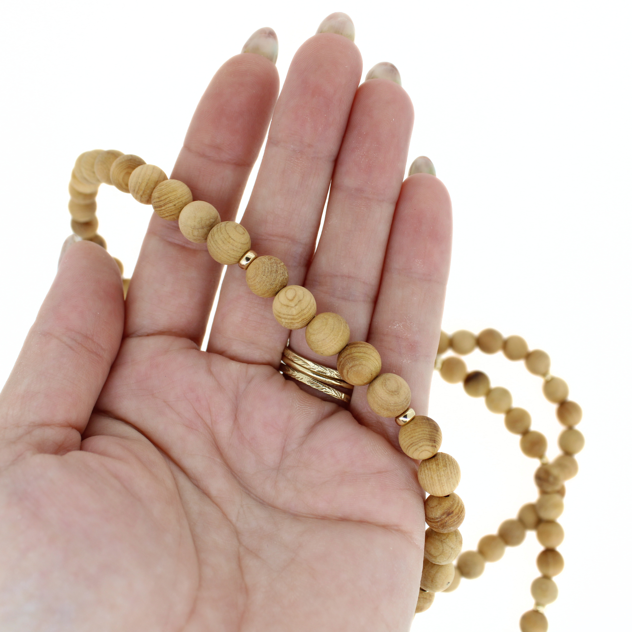 Tahitian Pearl & Sandalwood Necklace 32" Long