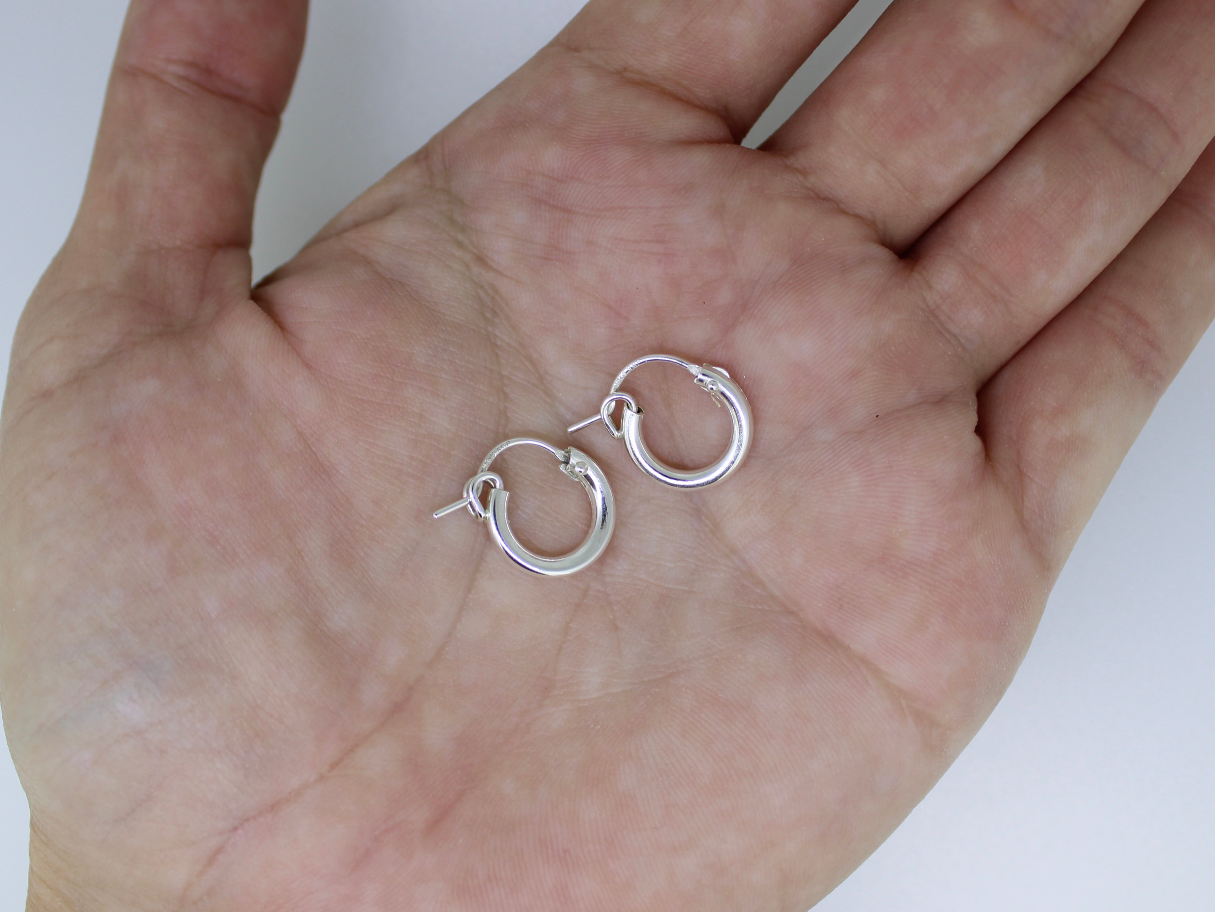 Sterling silver 12mm huggie hoop earrings