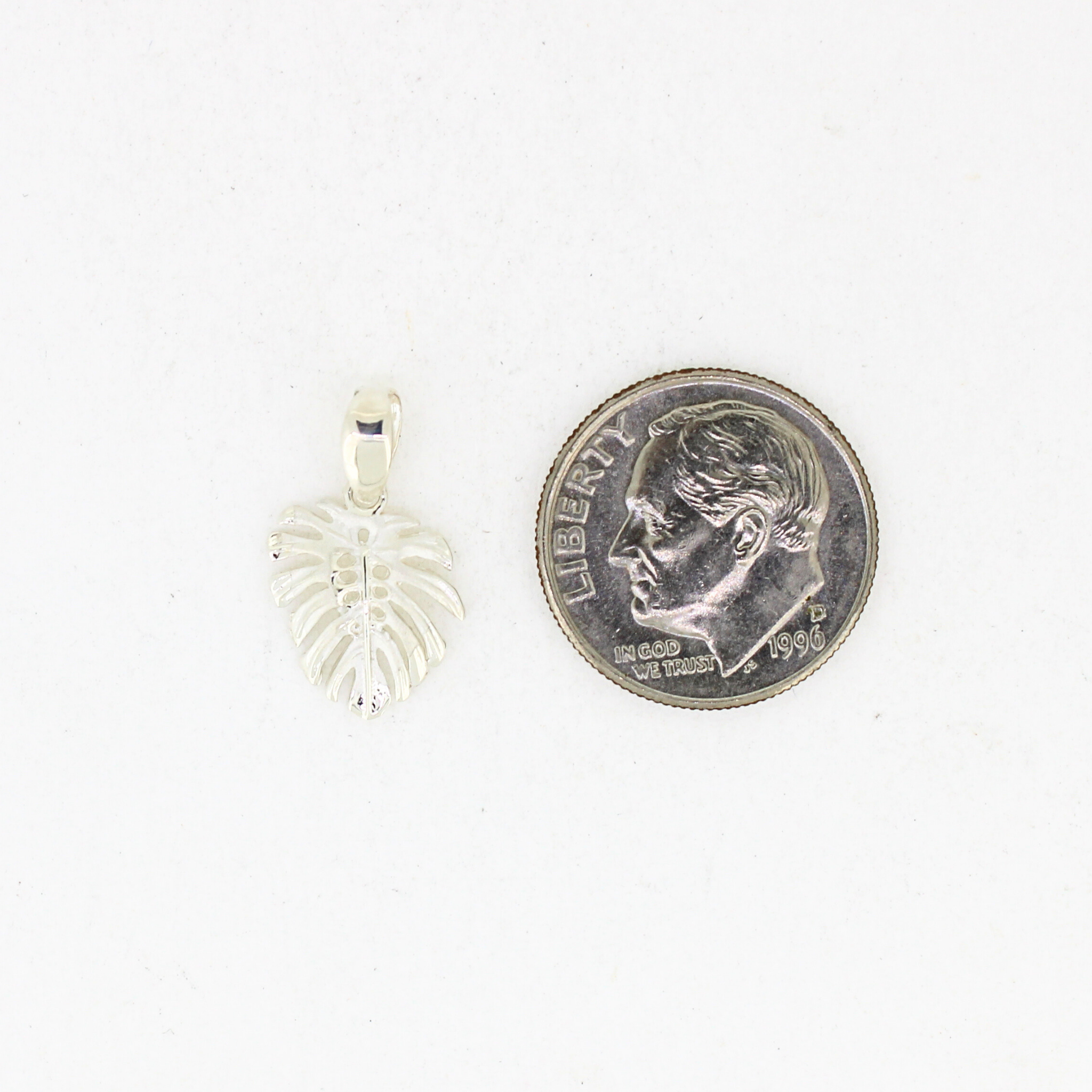 Sterling Silver Monstera Necklace Small