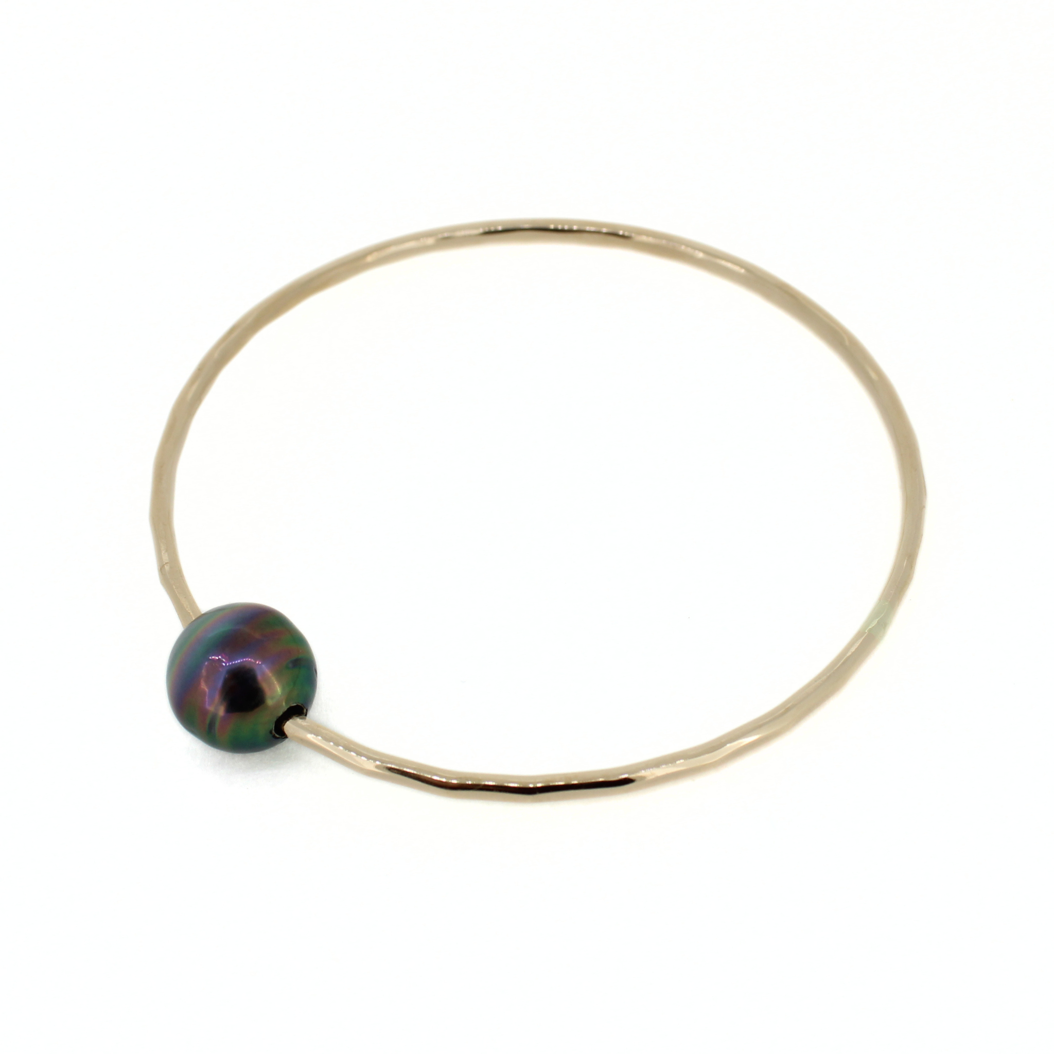 Gold Tahitian Pearl Bangle Size 7.5
