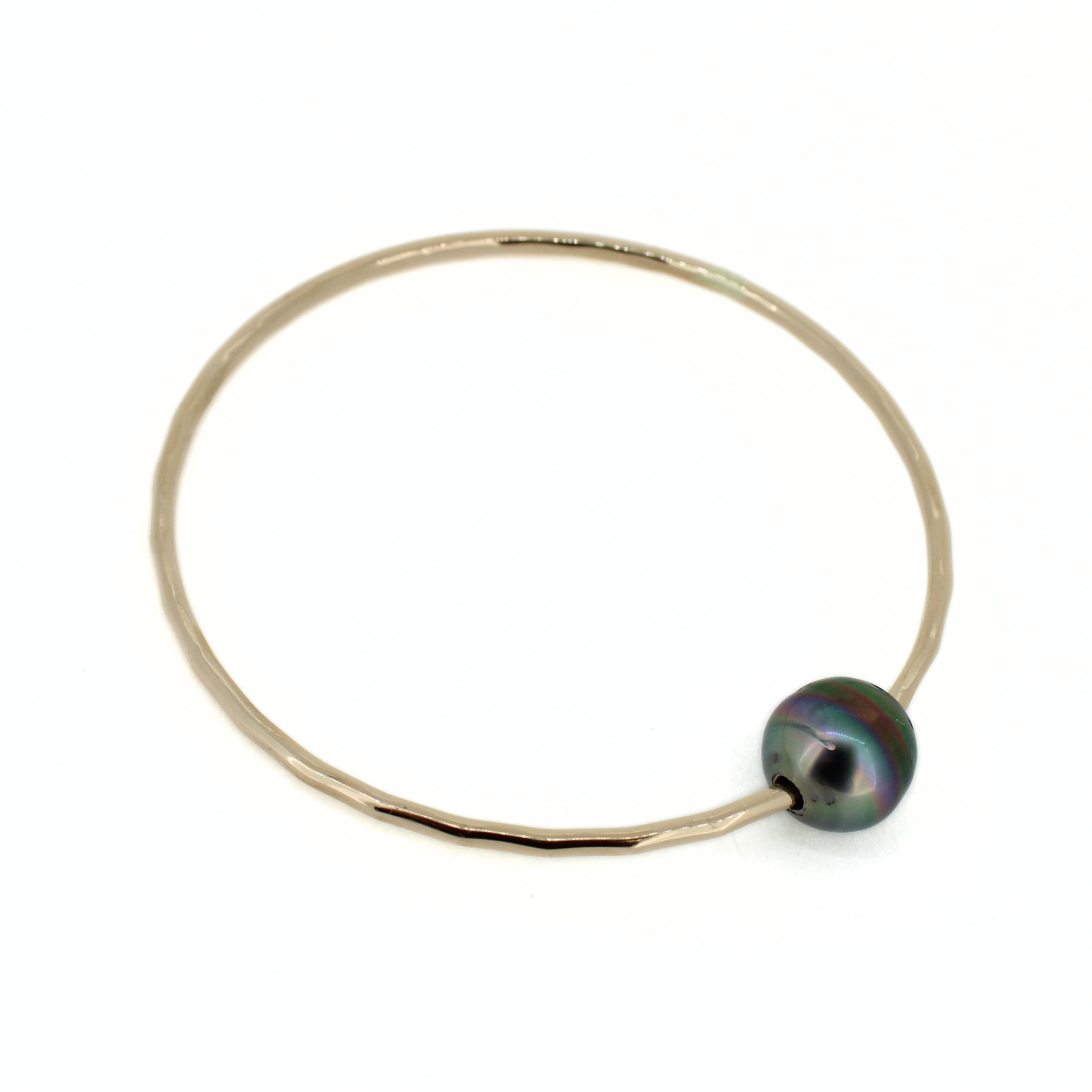 Gold Tahitian Pearl Bangle Size 7.5
