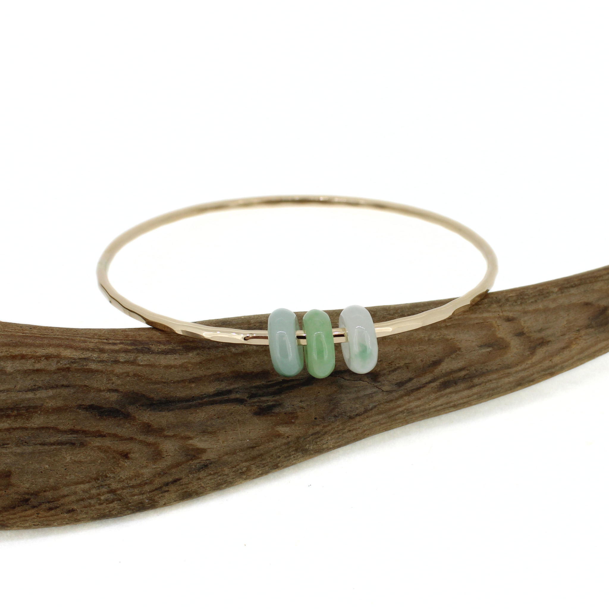 Gold Jade Bangle Size 8