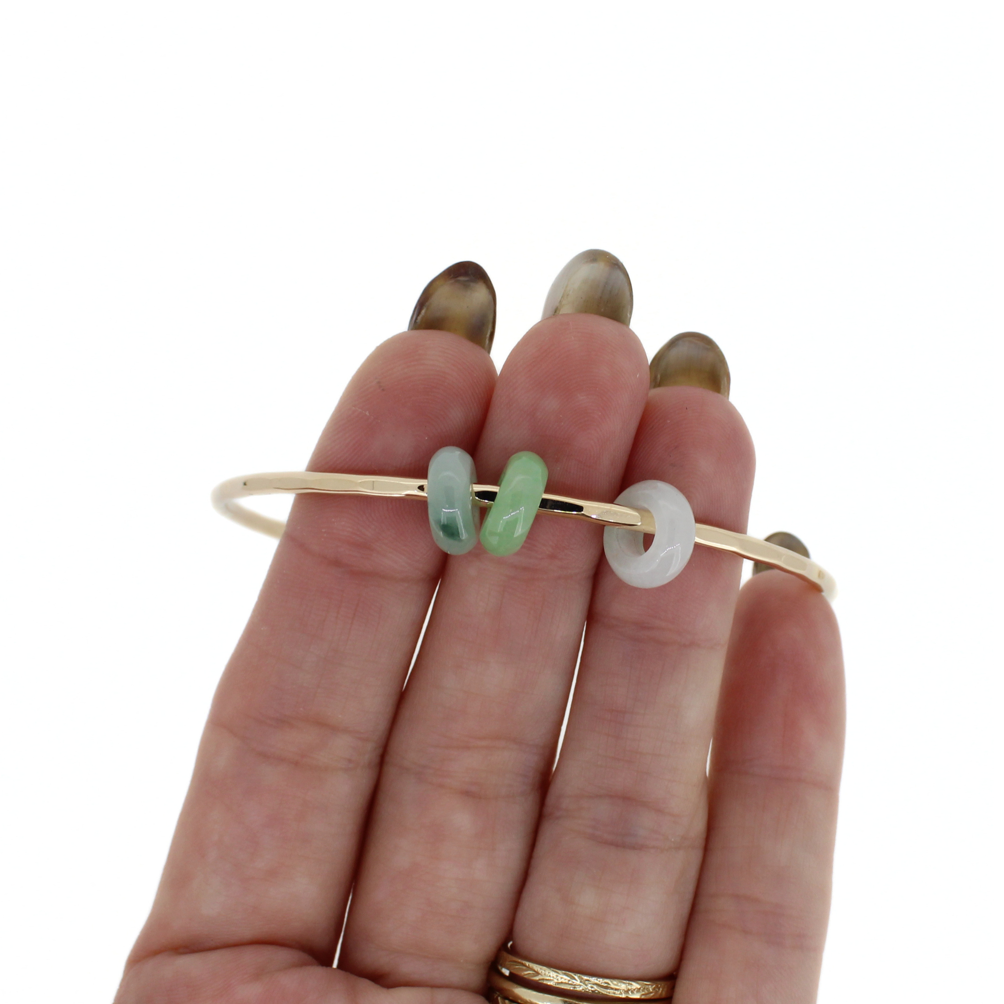 Gold Jade Bangle Size 8