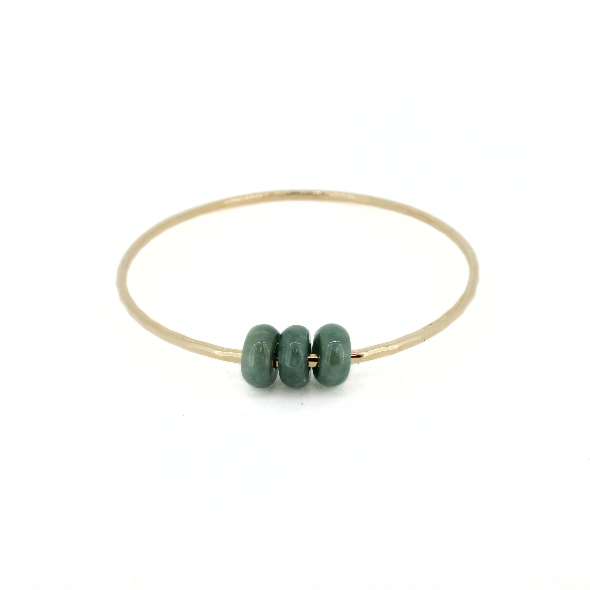 Gold Triple Jade Donut Bangle
