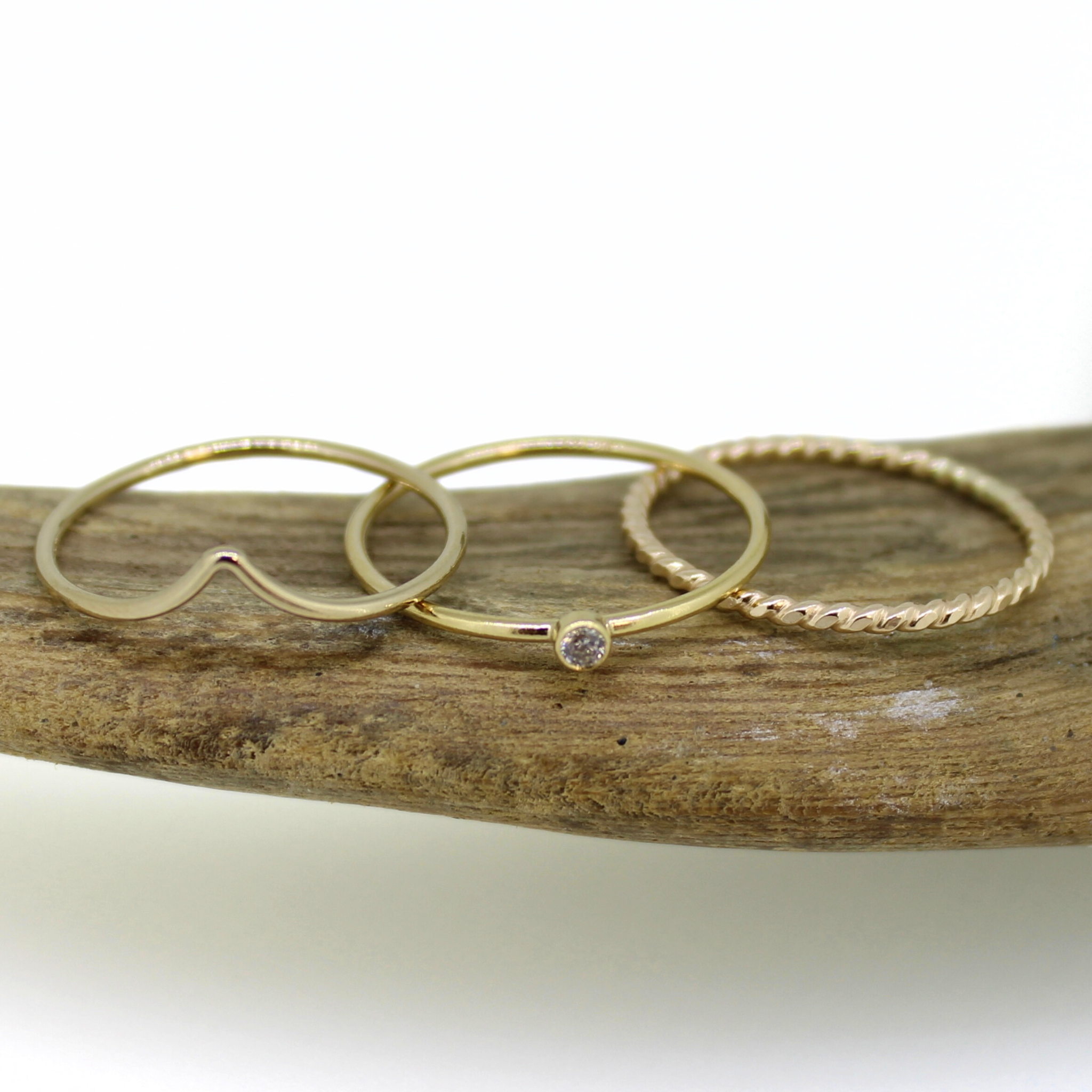 Brianne & Co. set of 3 gold fill rings