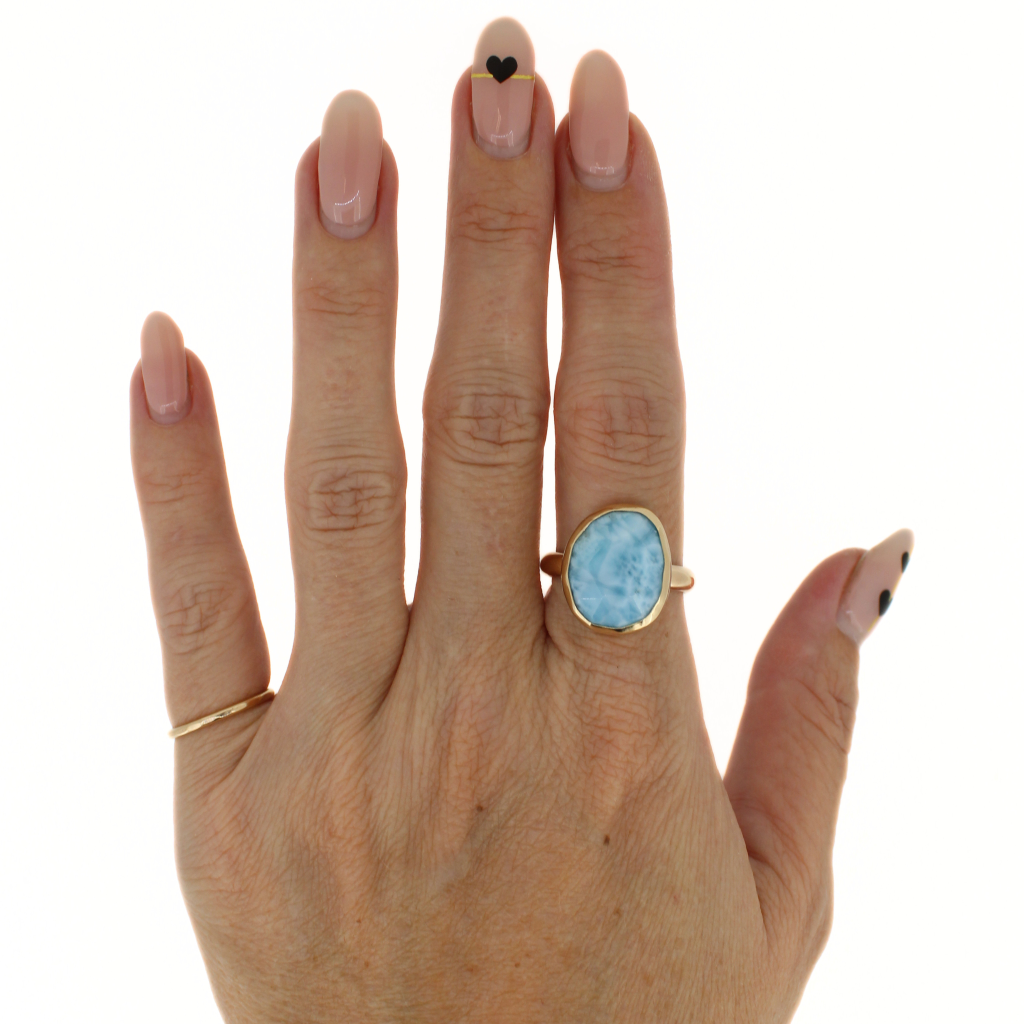 Gold Larimar Ring Size 8