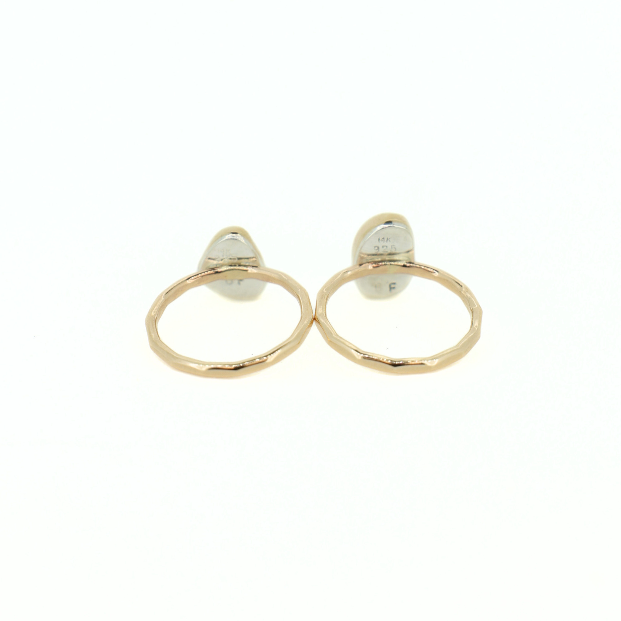 Gold Sea Glass Rings (Set of 5)