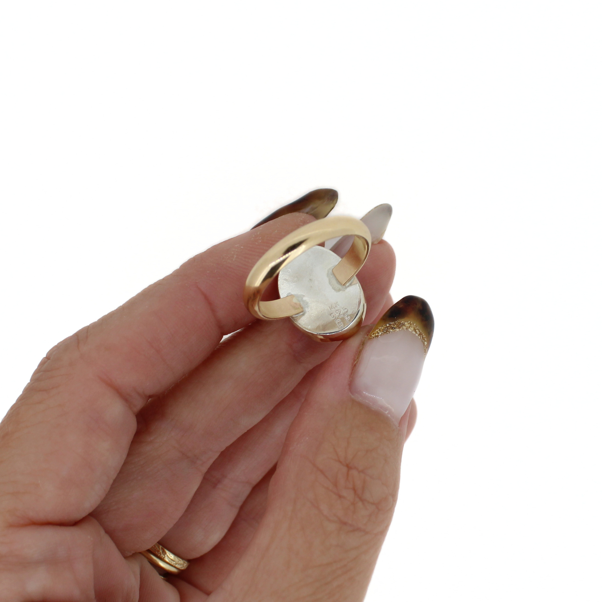 Gold Labradorite Ring Size 7
