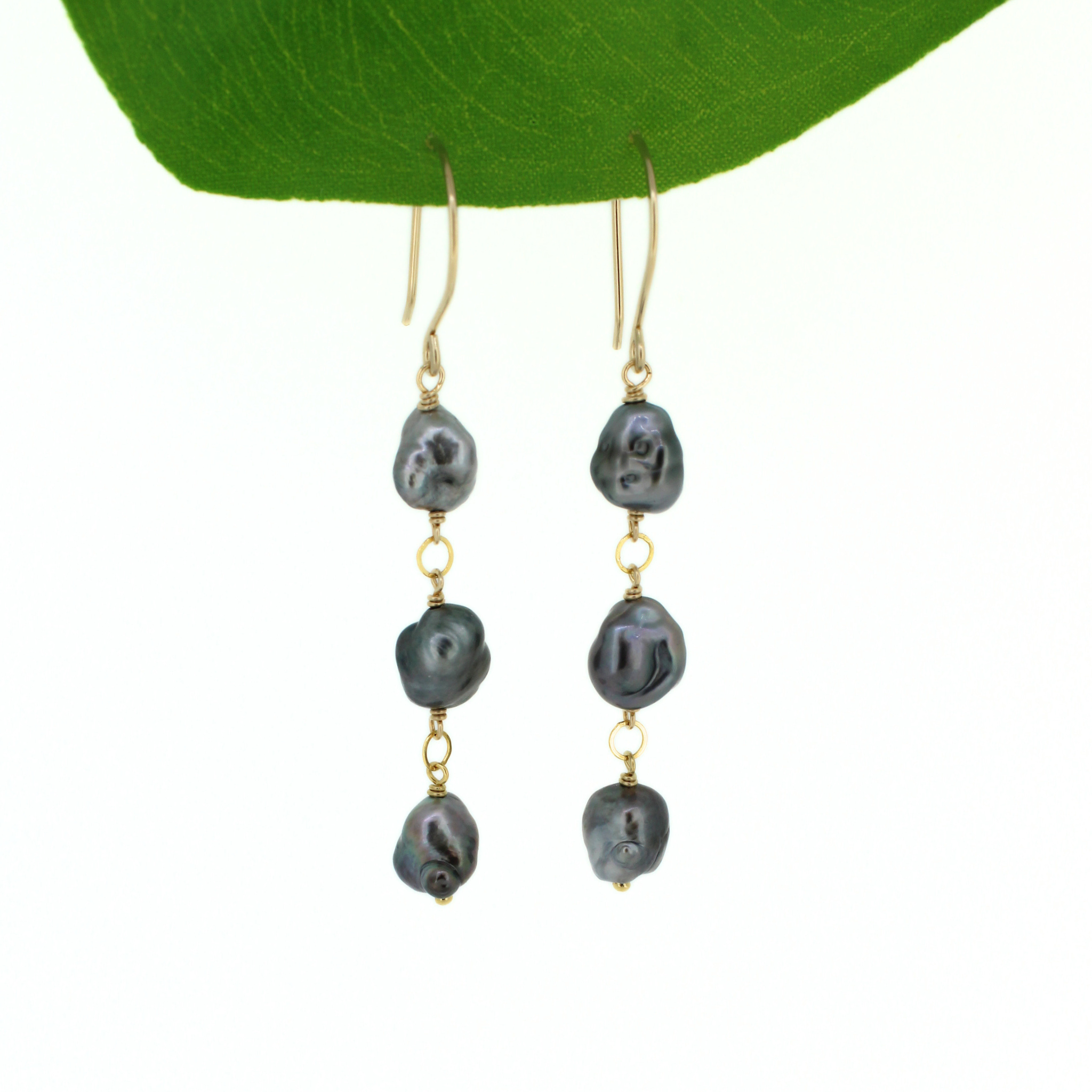 Brianne & Co. 14k gold fill Tahitian keshi pearl drop earrings