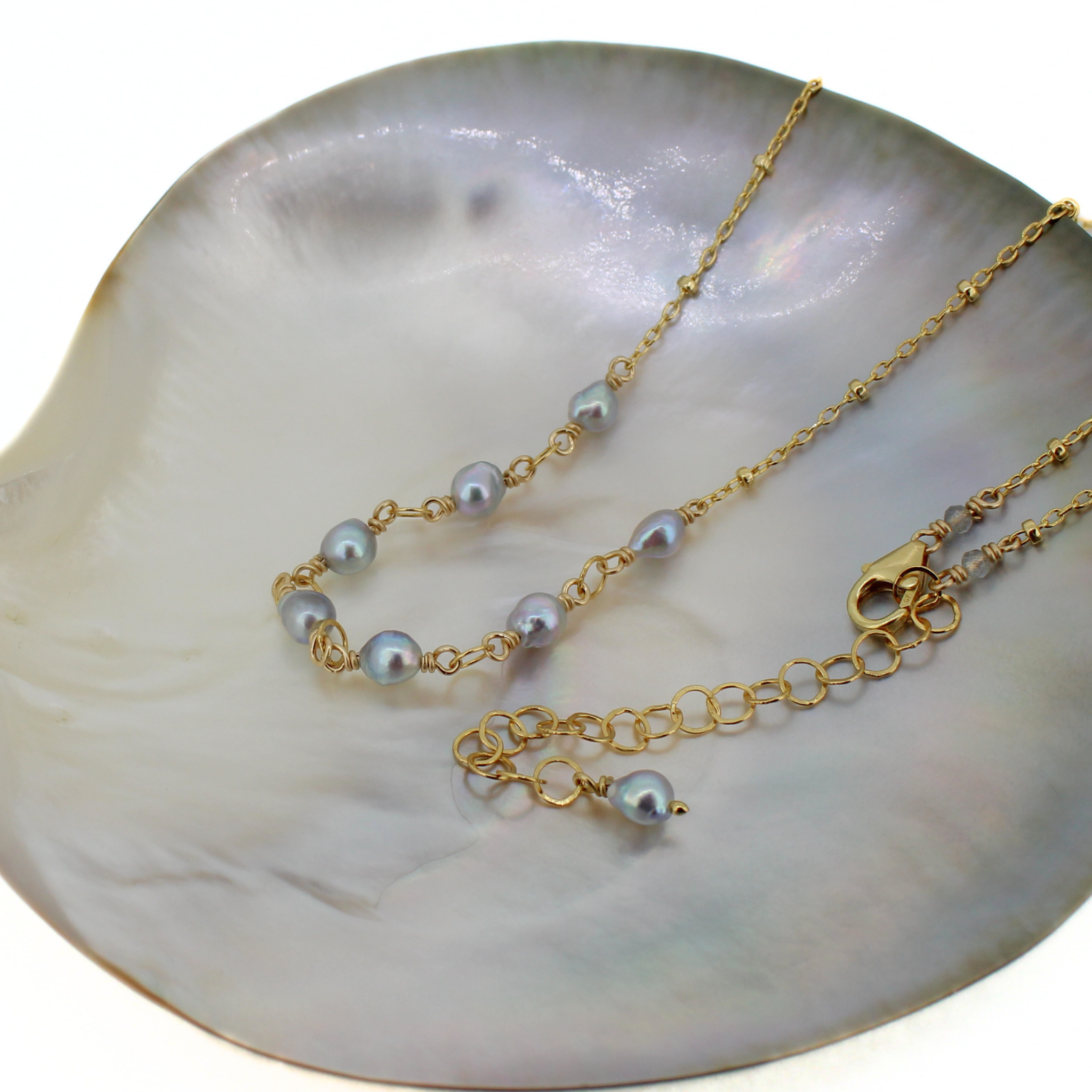 Gold Akoya Pearl Necklace