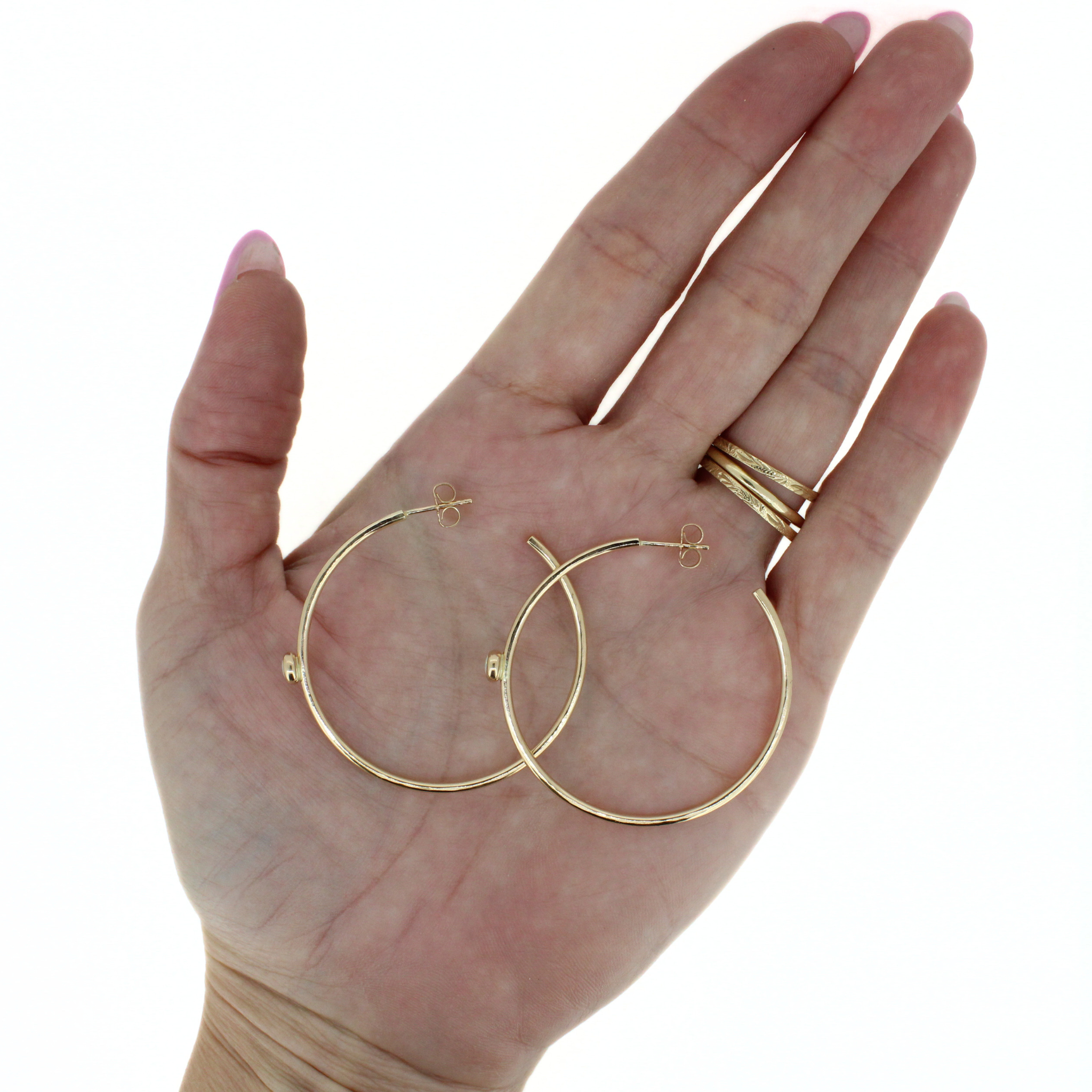 Gold Opal Hoop Earrings