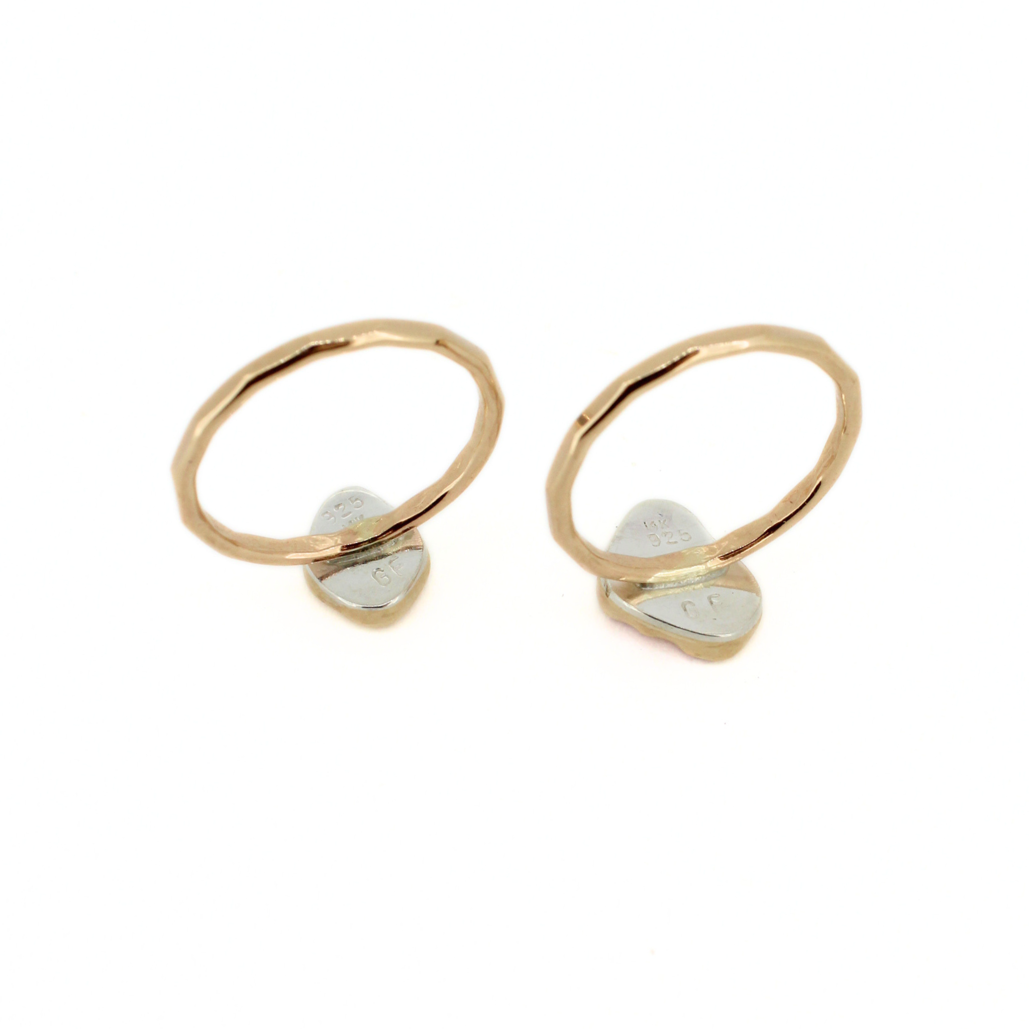 Gold Sunrise Chip & Sea Glass Rings (Set of 5)