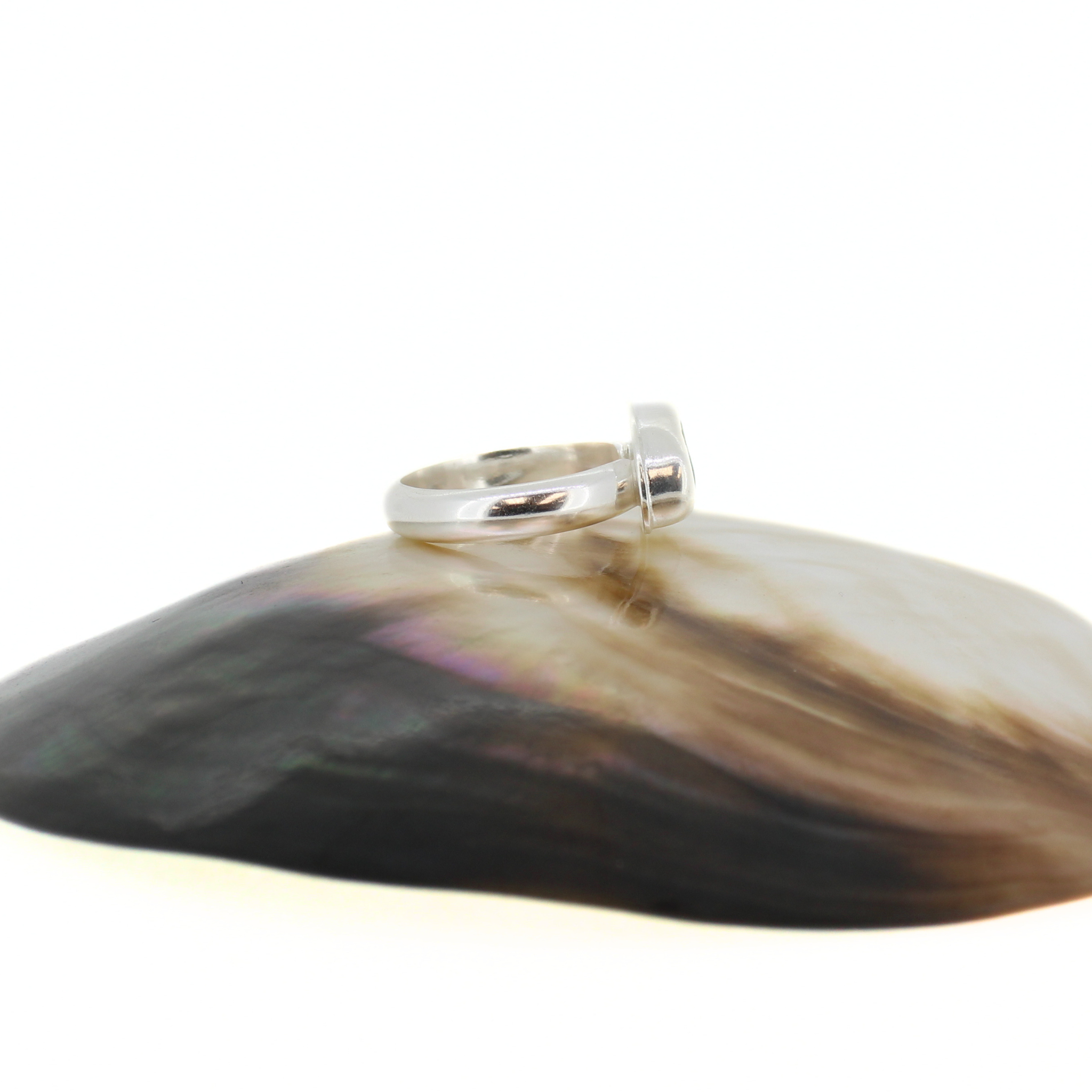 Sterling Silver Sea Glass Ring Size 7