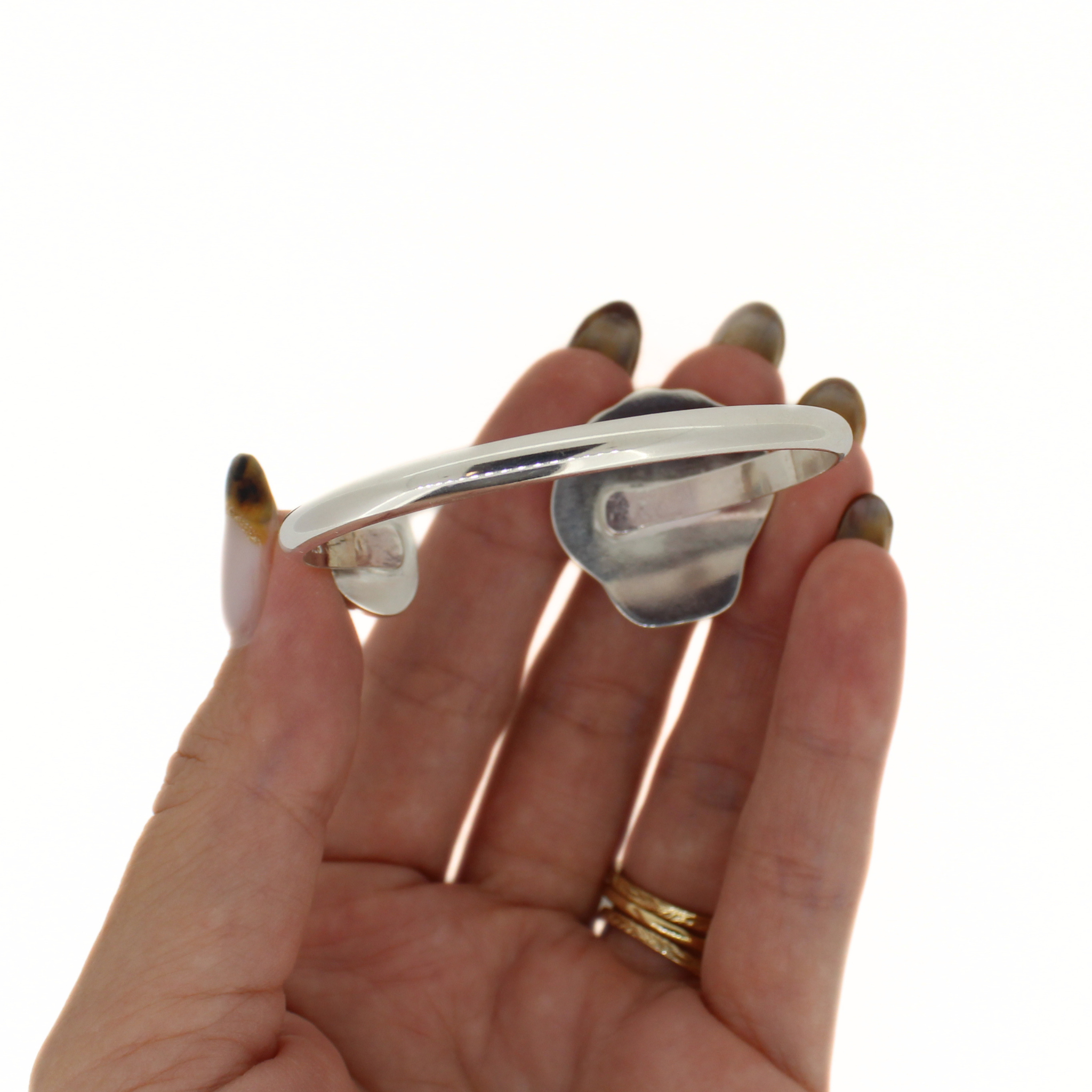 Silver Sunrise Shell & Australian Opal Cuff