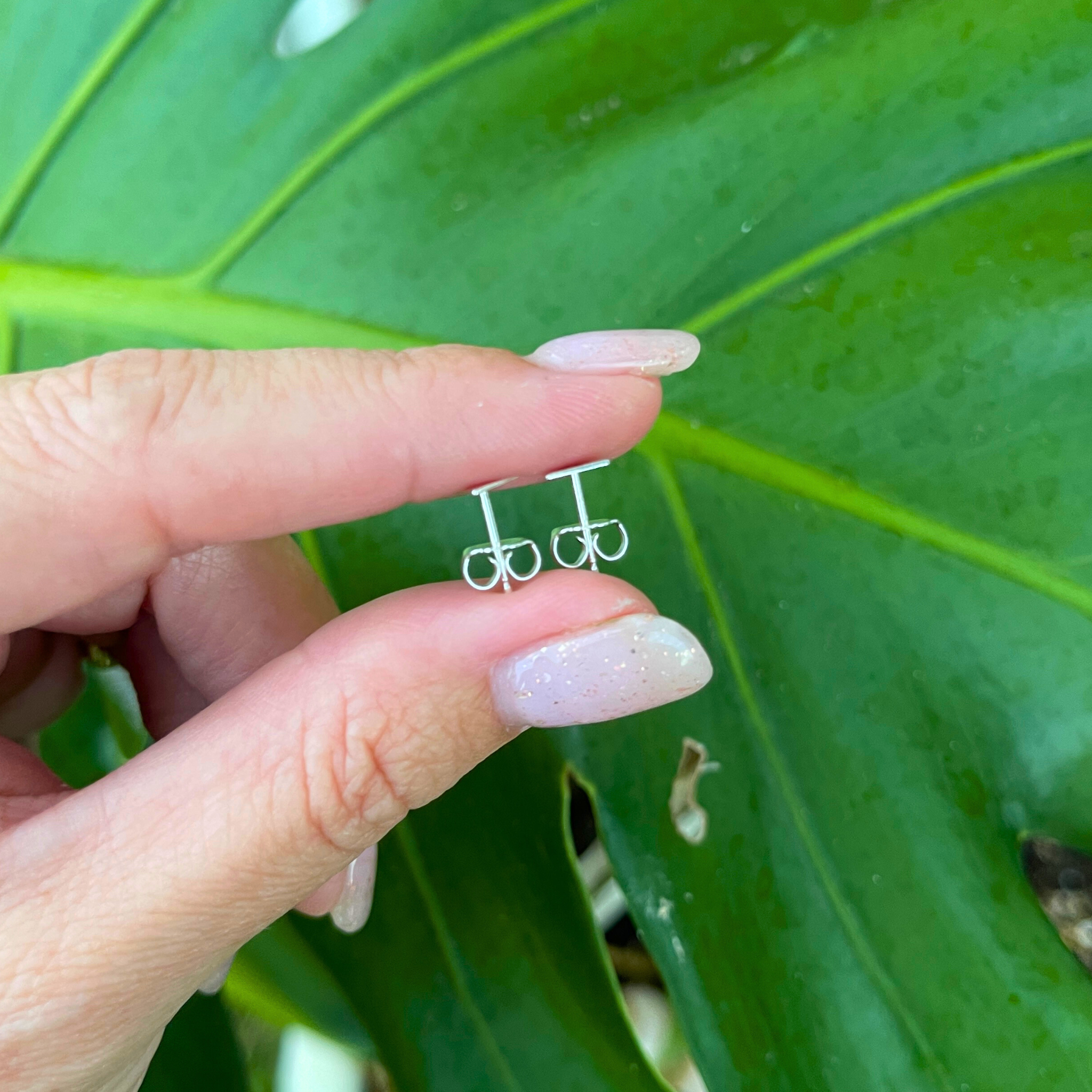 Brianne & Co. sterling silver tiny triangle studs with backs included