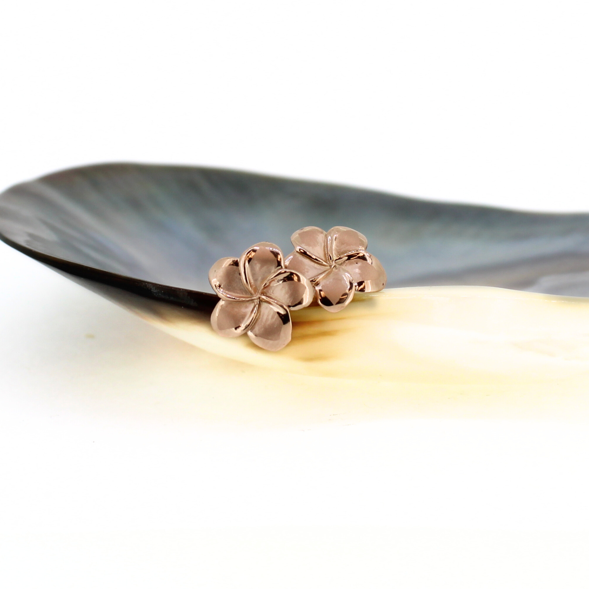 14K Rose Gold Plumeria Earring Medium