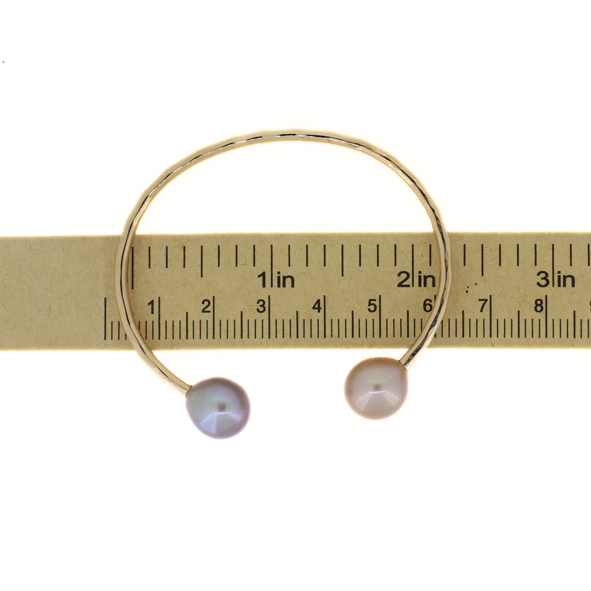 Gold Double Edison Pearl Cuff Size Small