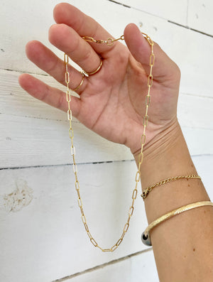 Gold Fill Thick Paper Clip Chain