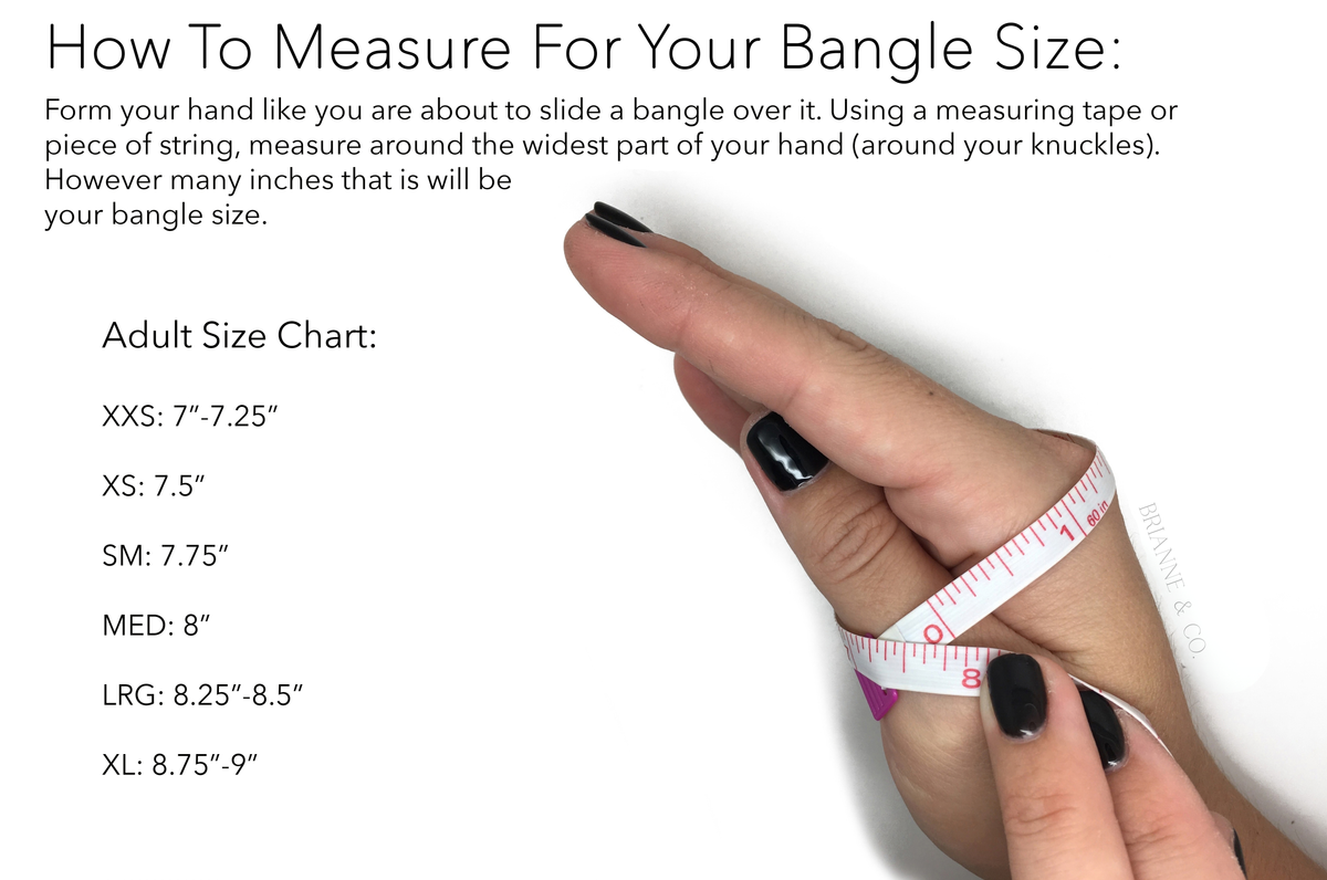 Brianne & Co. bangle size chart