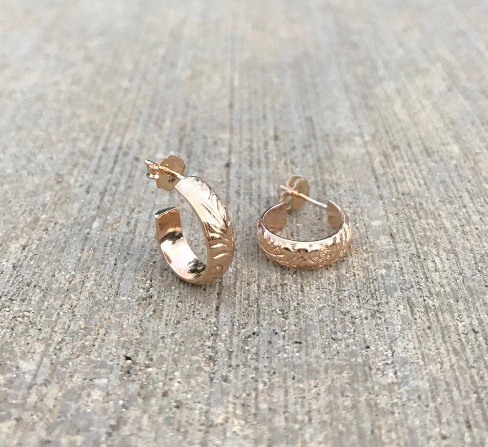 Mini gold filled heirloom style hoops