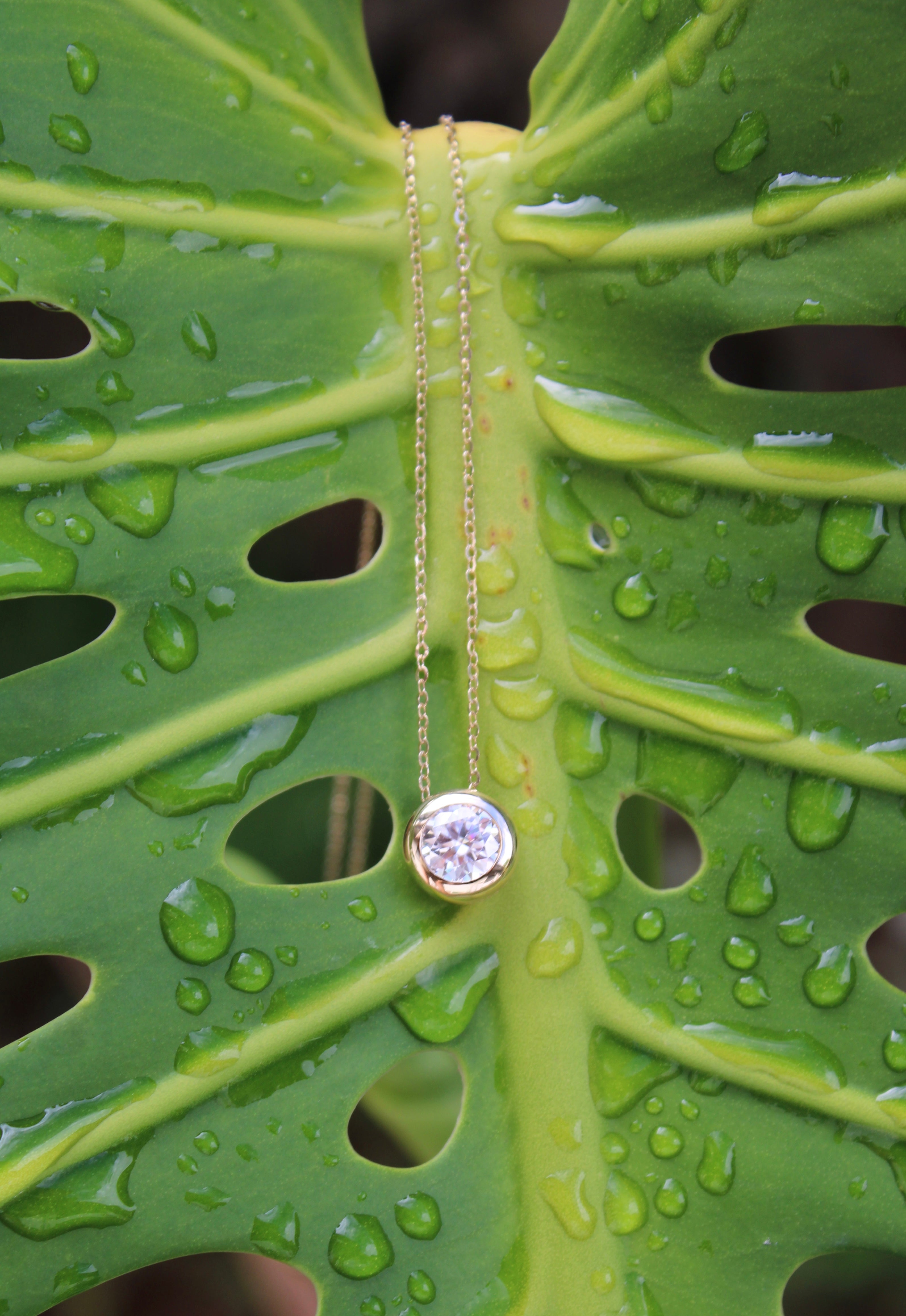 Brianne & Co 14k gold 1 carat moissanite necklace