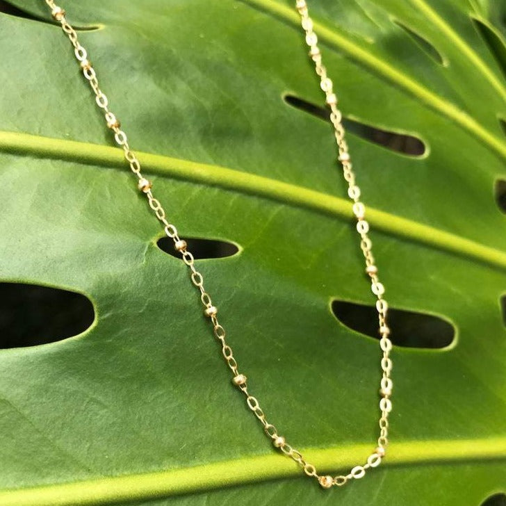 Gold Satellite Chain w/ 2mm beads