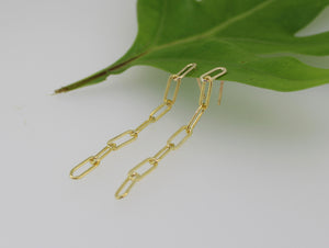 paper clip earrings in 14k gold fill