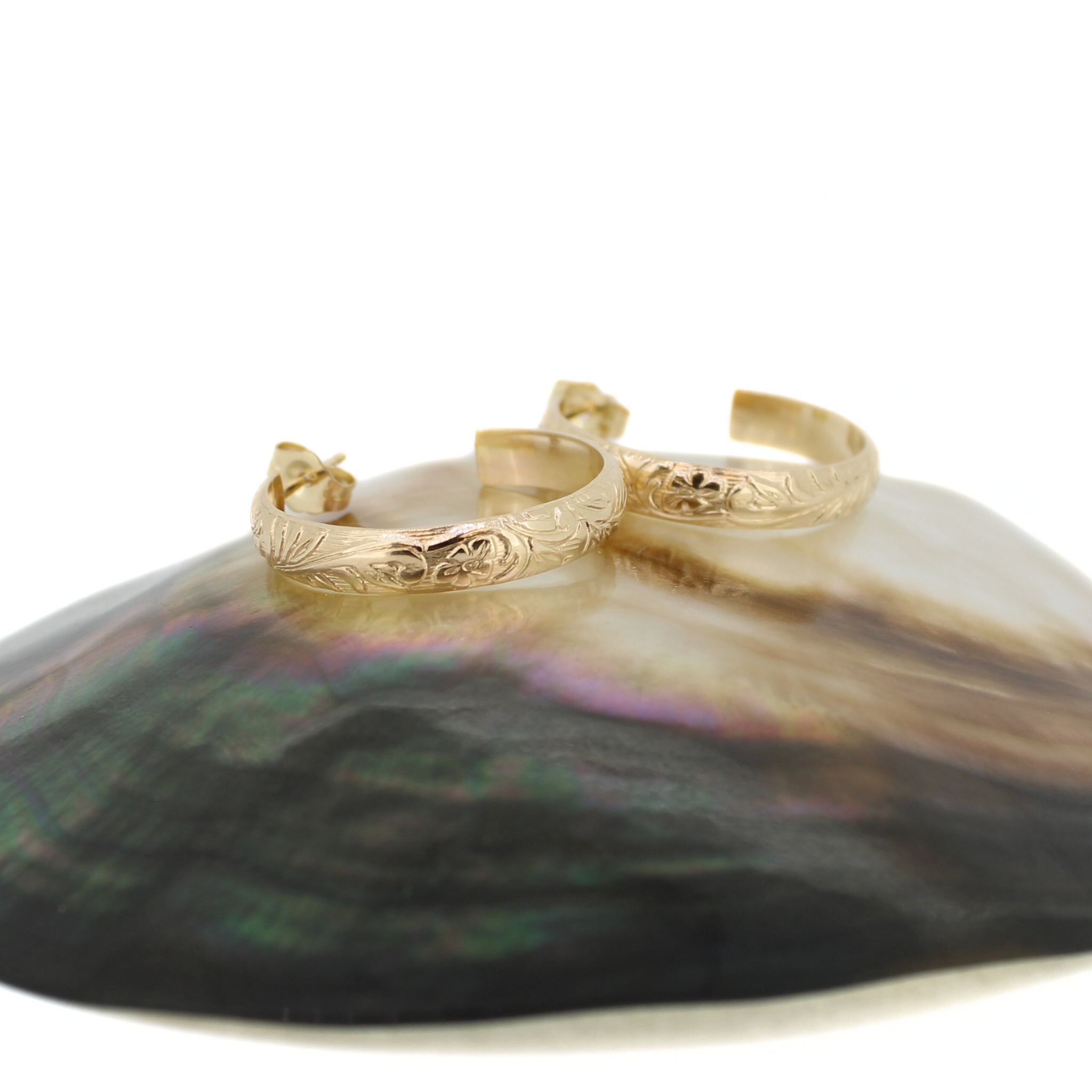 Gold Heirloom Hoop Earrings